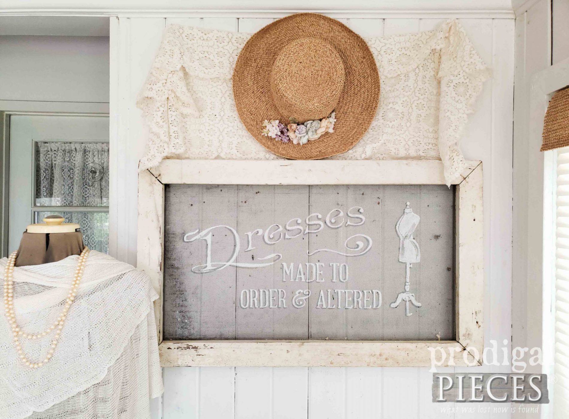 Rustic Painted Window Screen Art Typography with Video Tutorial by Larissa of Prodigal Pieces | prodigalpieces.com #prodigalpieces #diy #farmhouse #salvage #home #homedecor