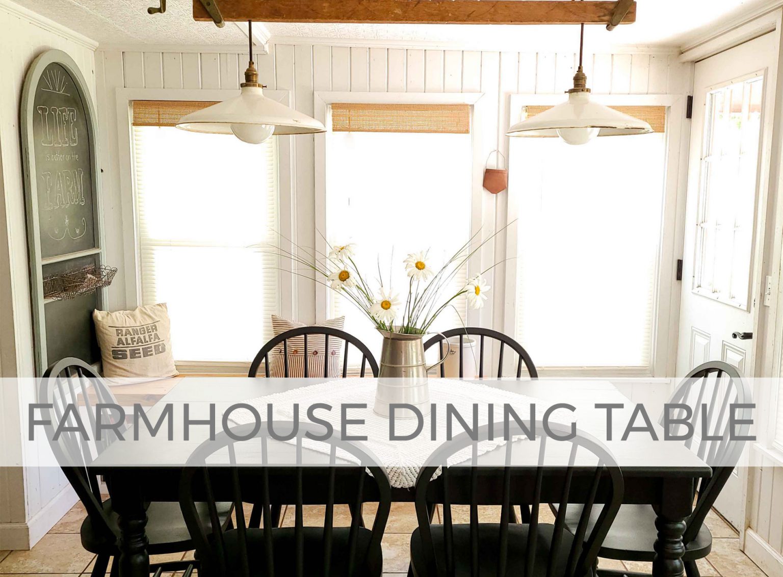 Black Farmhouse Dining Table with Windsor Chairs by Prodigal Pieces | prodigalpieces.com #prodigalpieces