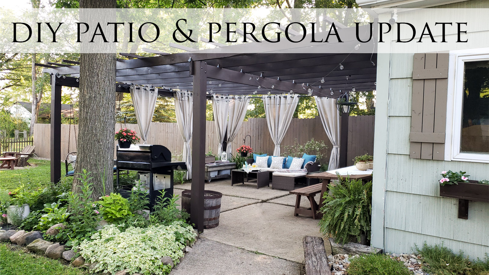 DIY Patio & Pergola Update with Video Tour by Larissa of Prodigal Pieces | prodigalpieces.com