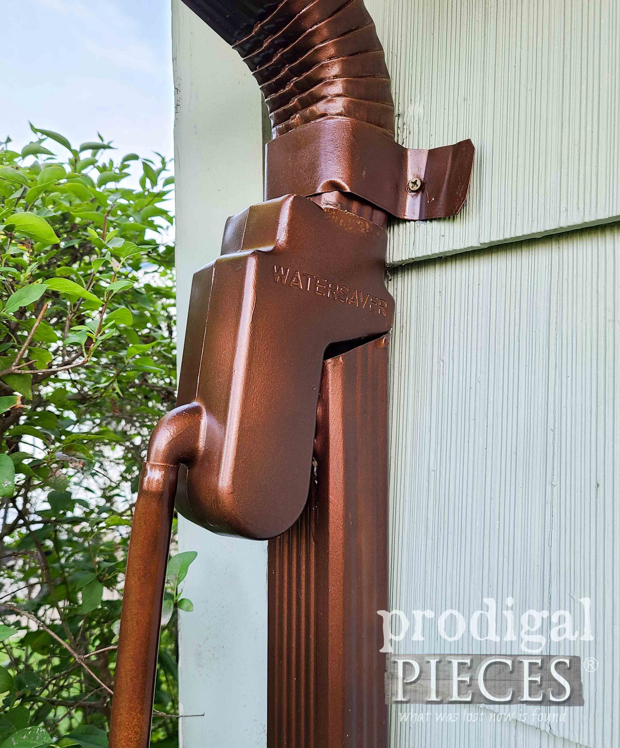 Painted Rain Barrel Diverter for DIY Garden | prodigalpieces.com #prodigalpieces #diy #garden #home #homedecor