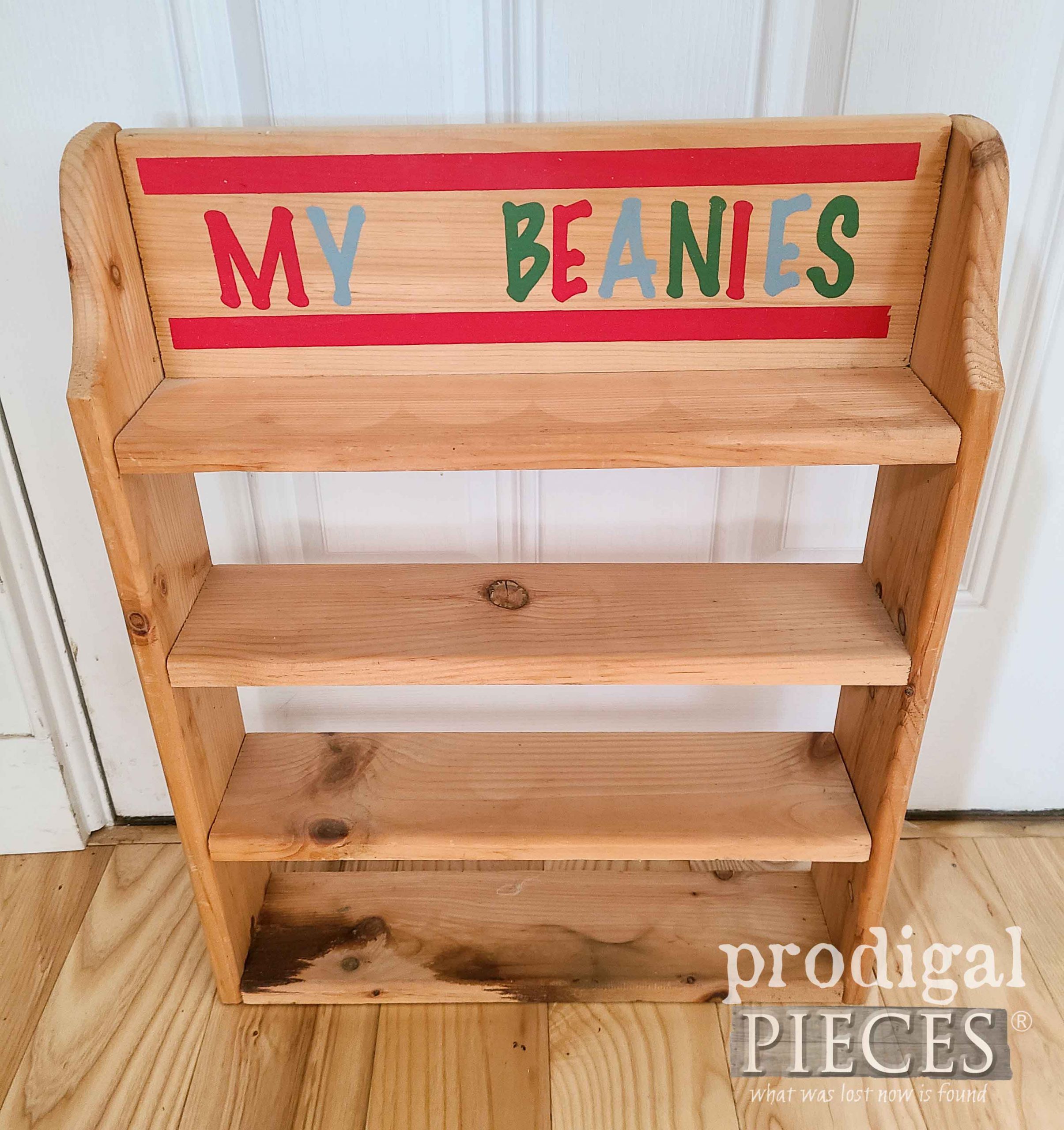 Beanie Baby Shelf Before Upcycle by Prodigal Pieces | prodigalpieces.com