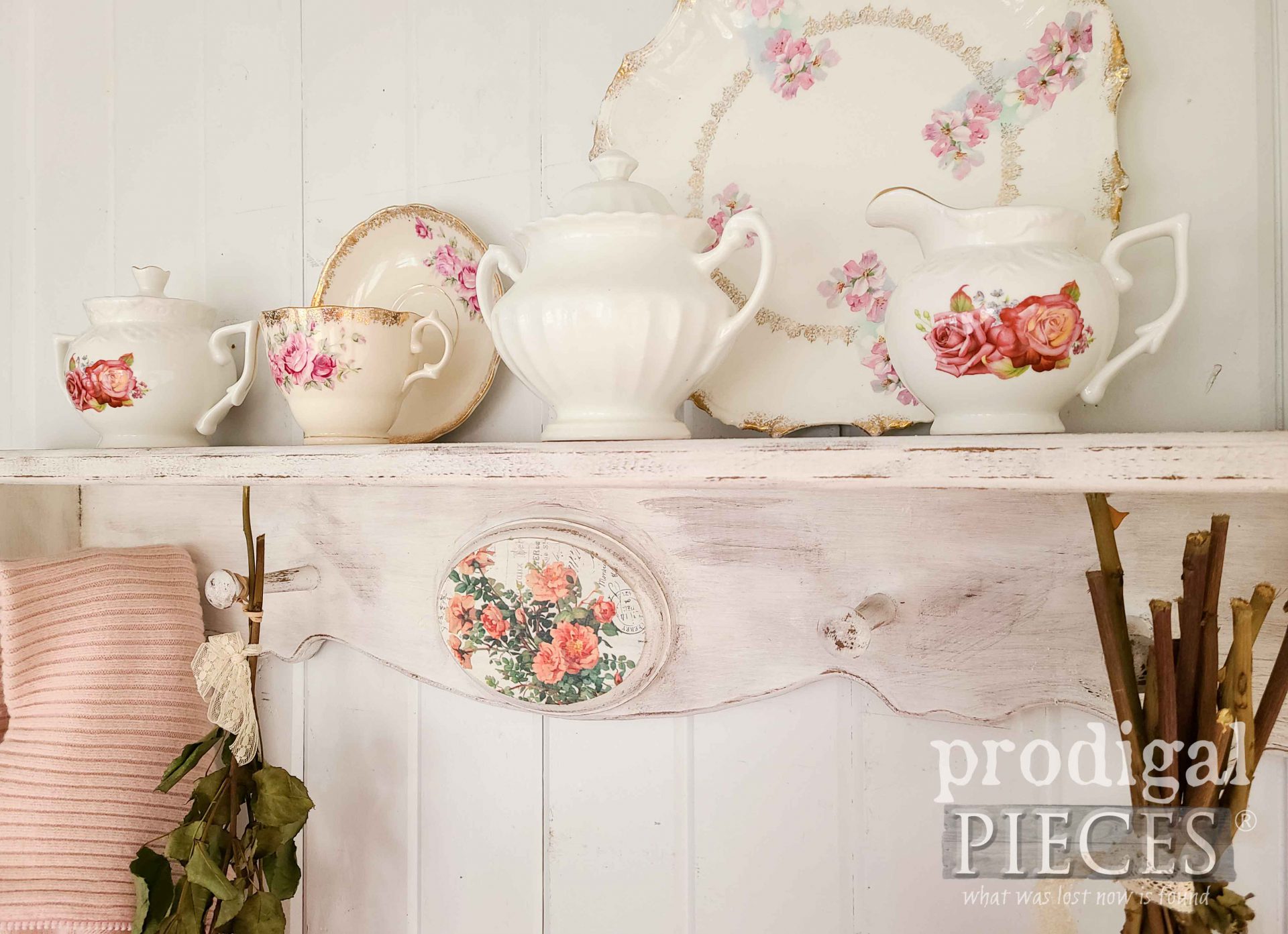 Handmade Shabby Chic Coat Rack with Shelf for Thrifty Decor Makeovers by Prodigal Pieces | prodigalpieces.com #prodigalpieces #shabbychic #diy #home #homedecor