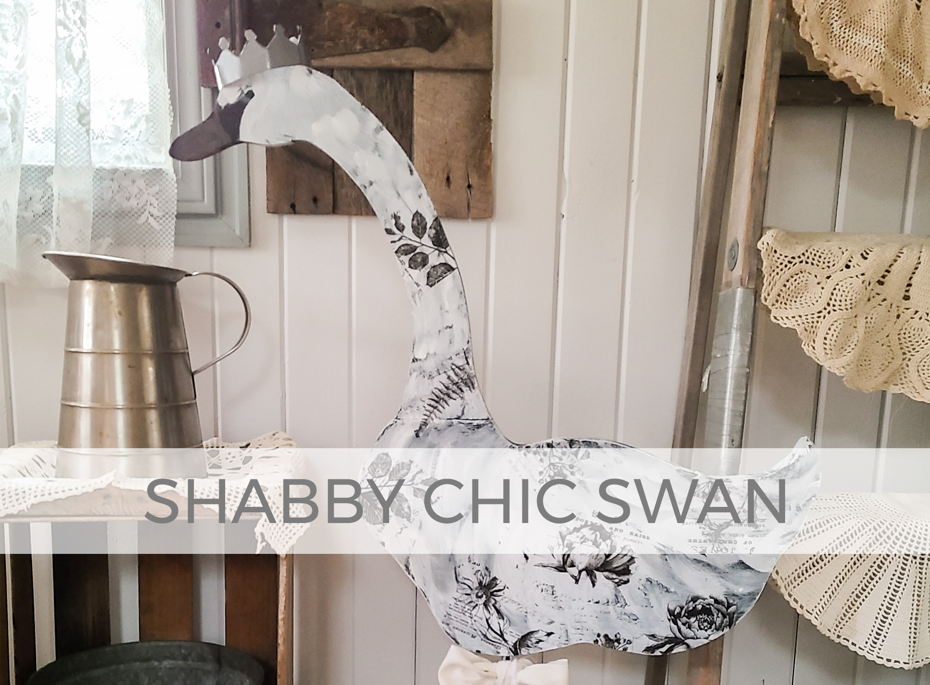 Shabby Chic Swan from Thrifted Goose by Larissa of Prodigal Pieces | prodigalpieces.com #prodigalpieces
