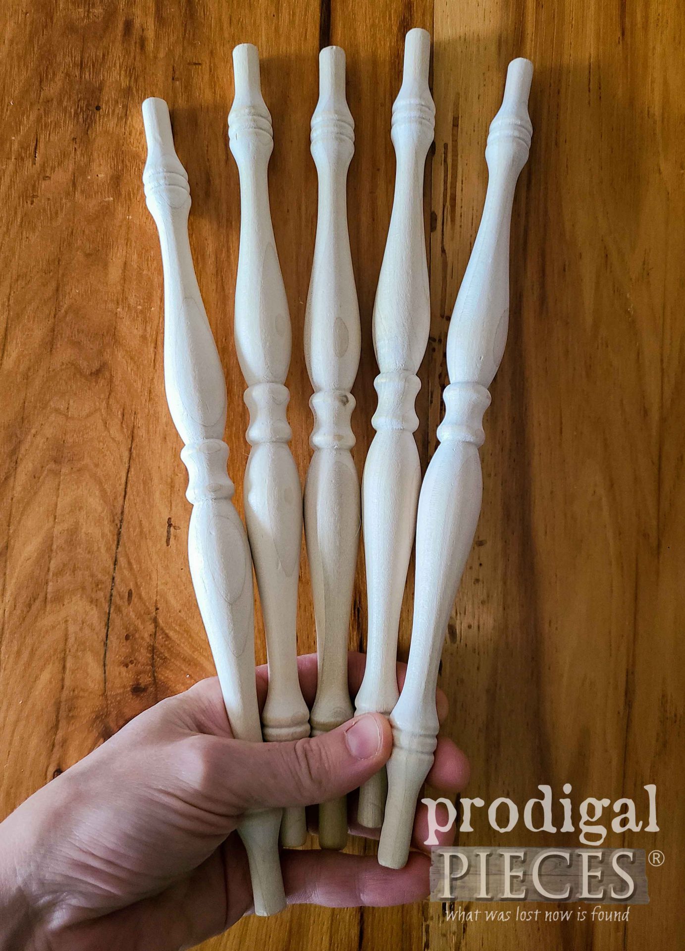 Wood Spindles Before Upcycle by Larissa of Prodigal Pieces | prodigalpieces.com #prodigalpieces