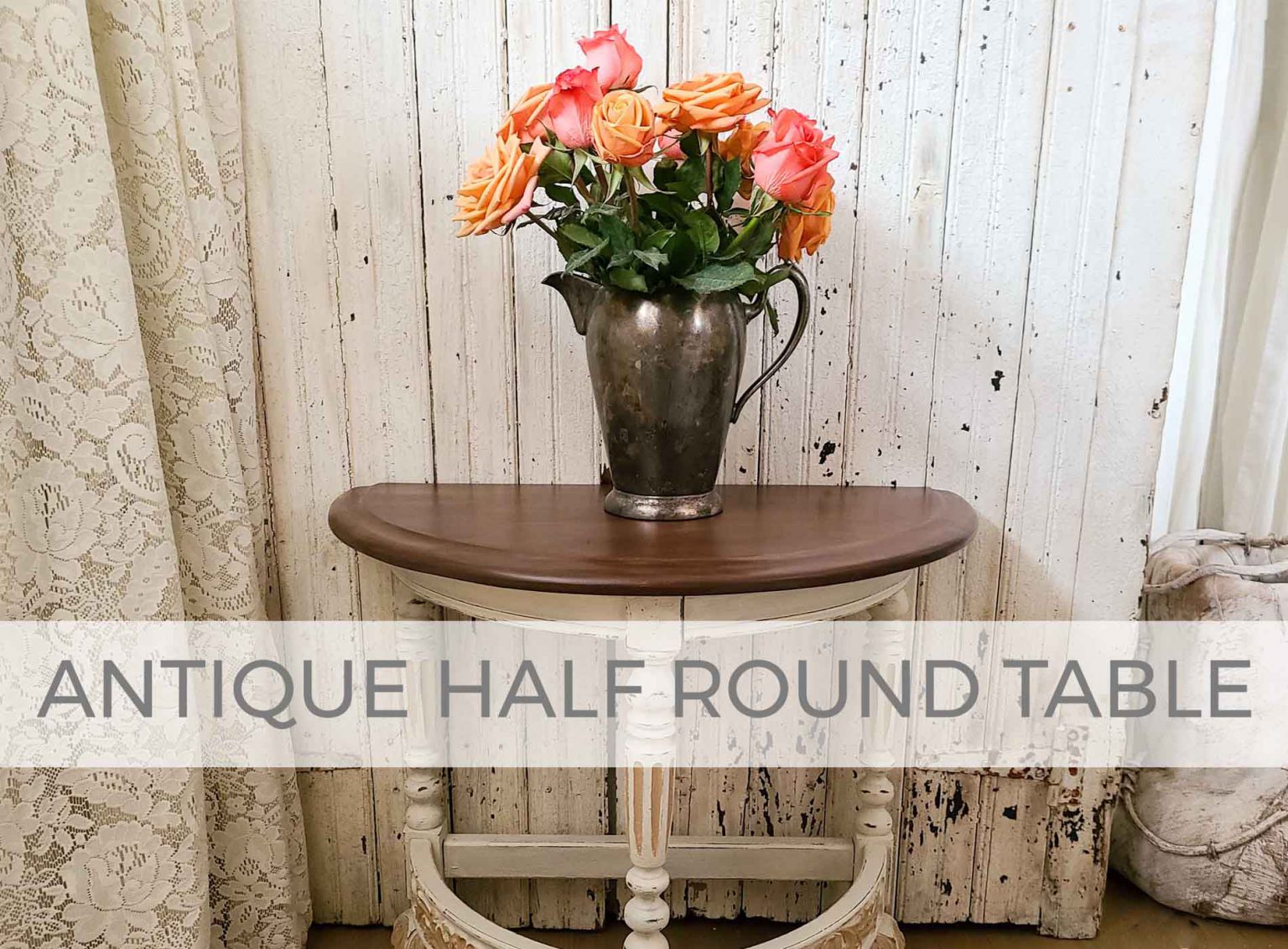 Antique Half Round Table Makeover by Larissa of Prodigal Pieces | prodigalpieces.com #prodigalpieces