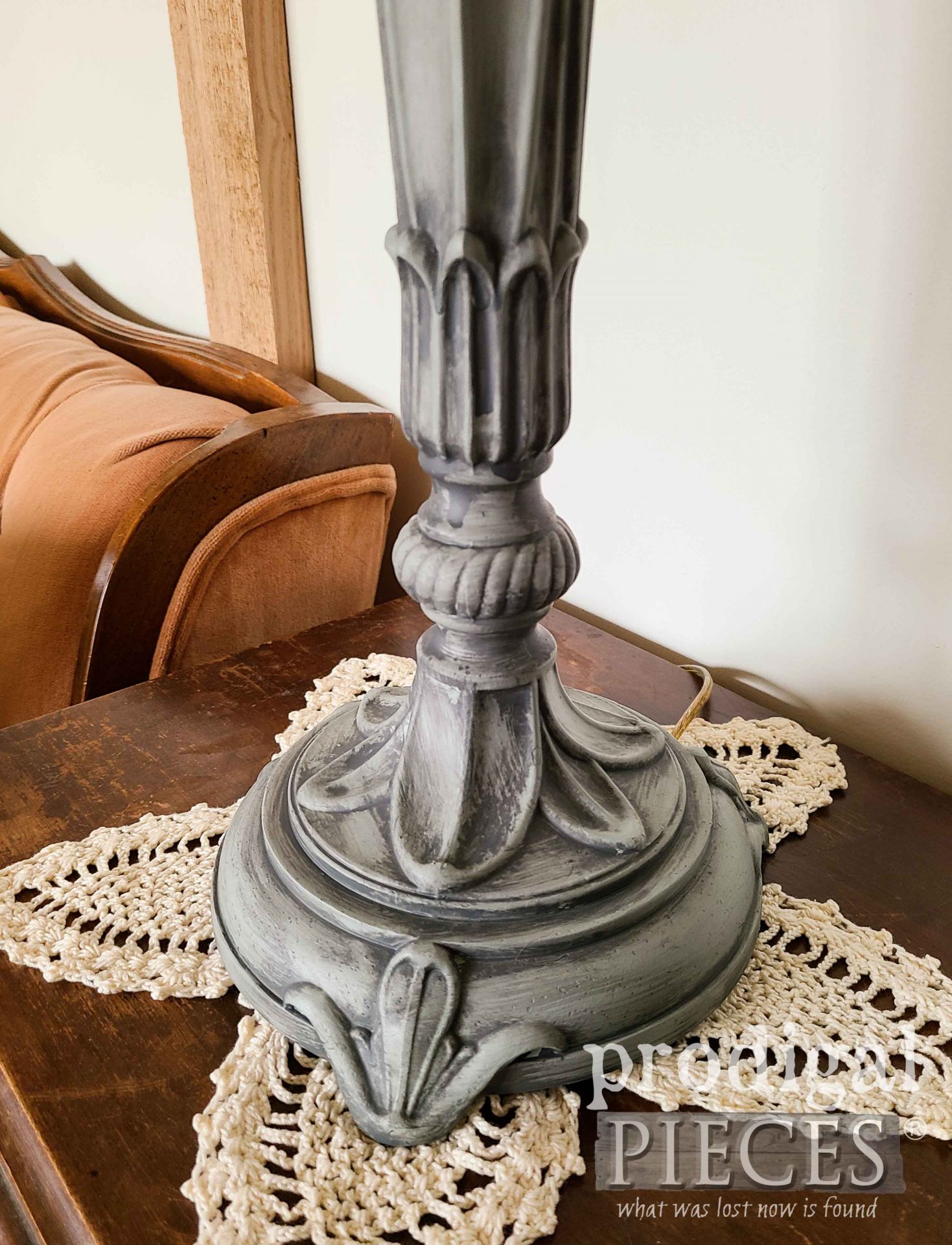Upclose Look at Painted Table Lamps with Glazing by Larissa of Prodigal Pieces | prodigalpieces.com #prodigalpieces #home #diy #homedecor