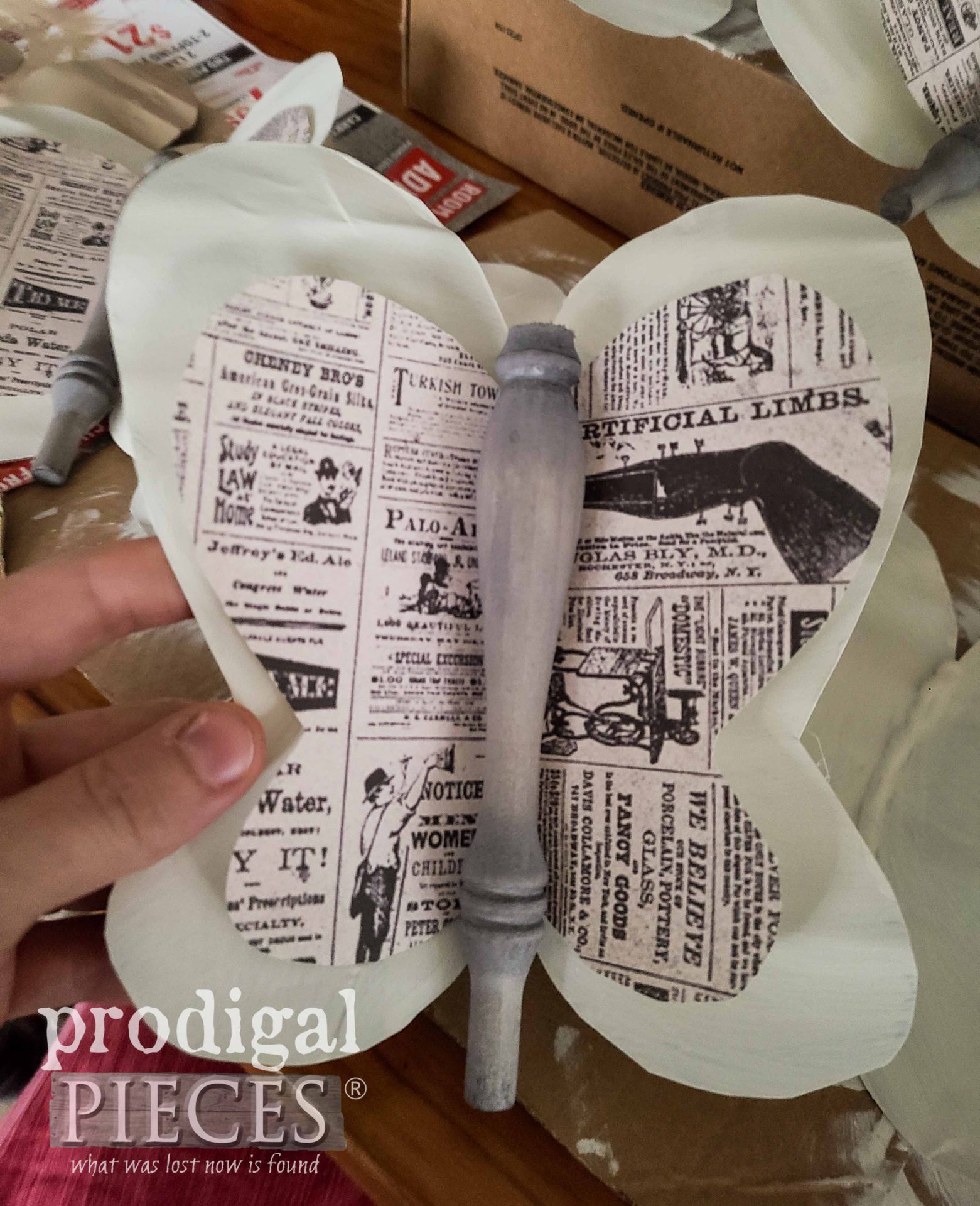 Upcycled Paper Butterfly with Spindle by Prodigal Pieces | prodigalpieces.com #prodigalpieces