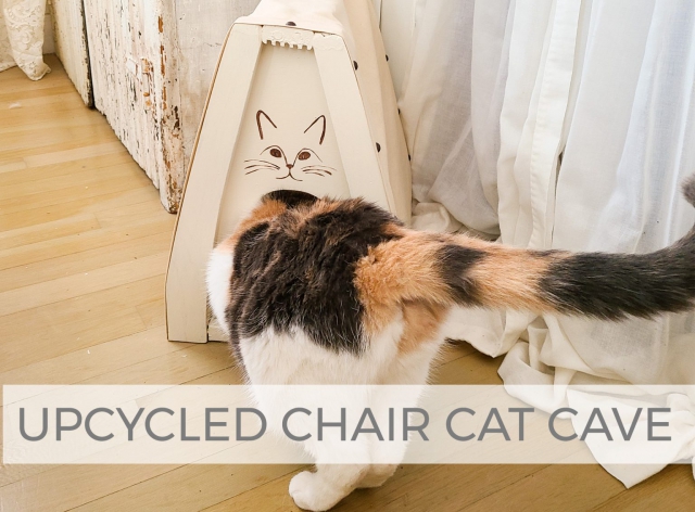 Upcycled Chair Cat Cave by Larissa of Prodigal Pieces | prodigalpieces.com #prodigalpieces