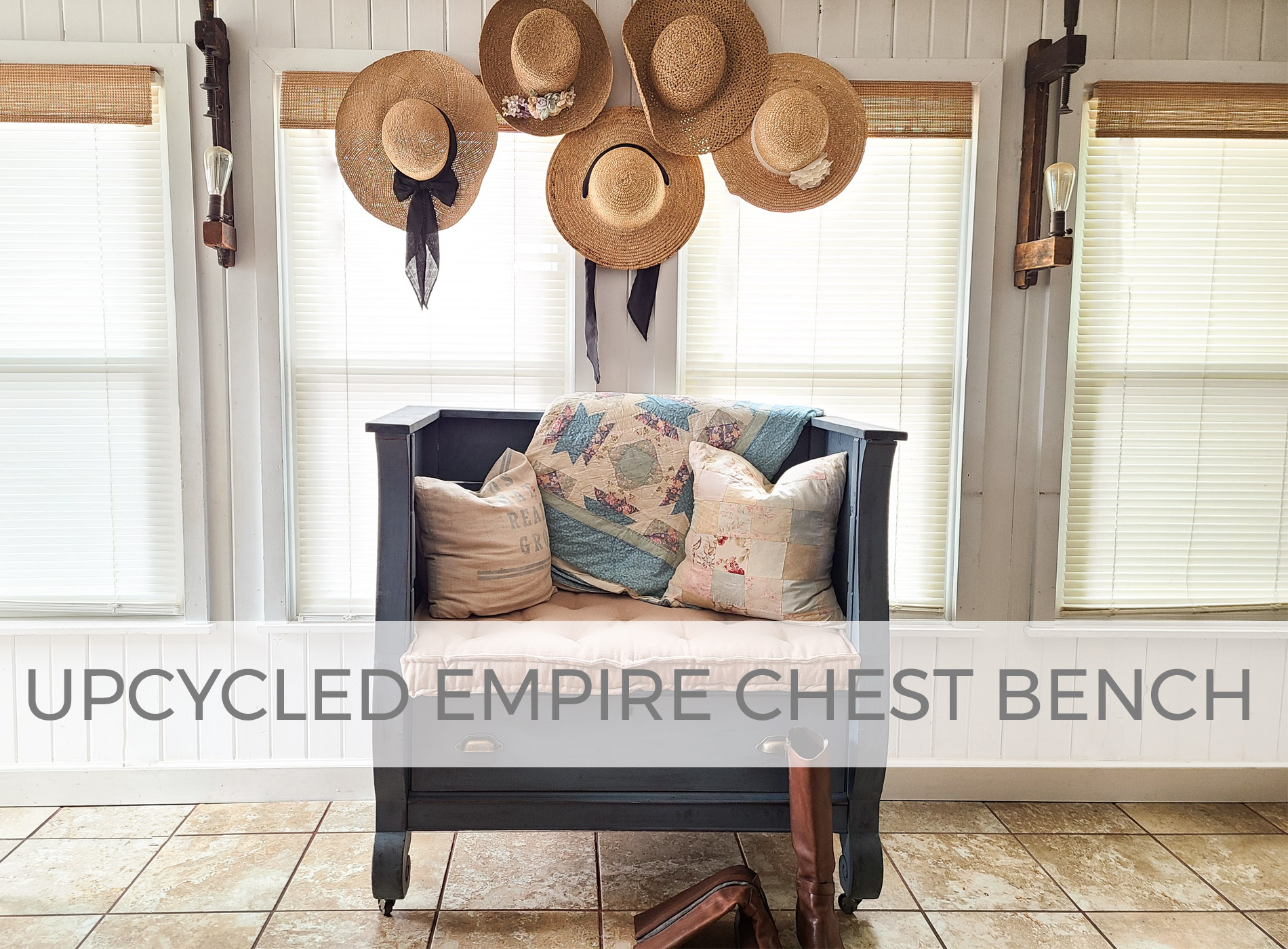 Upcycled Empire Chest Bench by Larissa of Prodigal Pieces | prodigalpieces.com #prodigalpieces
