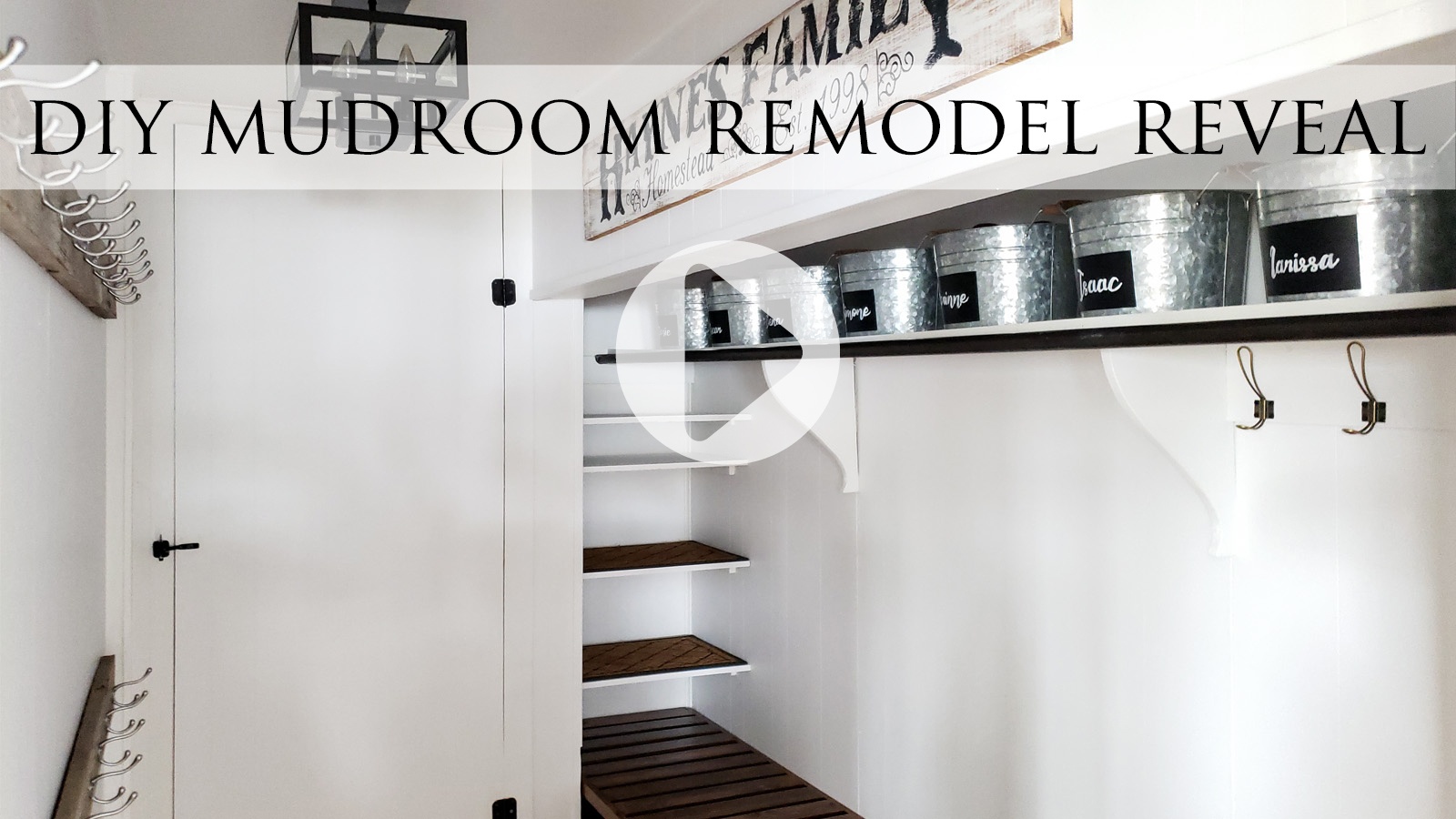 DIY Mudroom Remodel with Storage Video Tour by Larissa of Prodigal Pieces | prodigalpieces.com #prodigalpieces