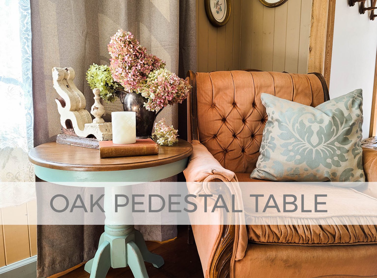 Oak Pedestal Table Makeover &amp; Repair by Larissa of Prodigal Pieces | prodigalpieces.com