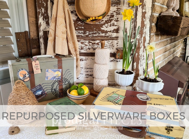 DIY Repurposed Silverware Boxes into Vintage Style Luggage by Larissa of Prodigal Pieces | prodigalpieces.com