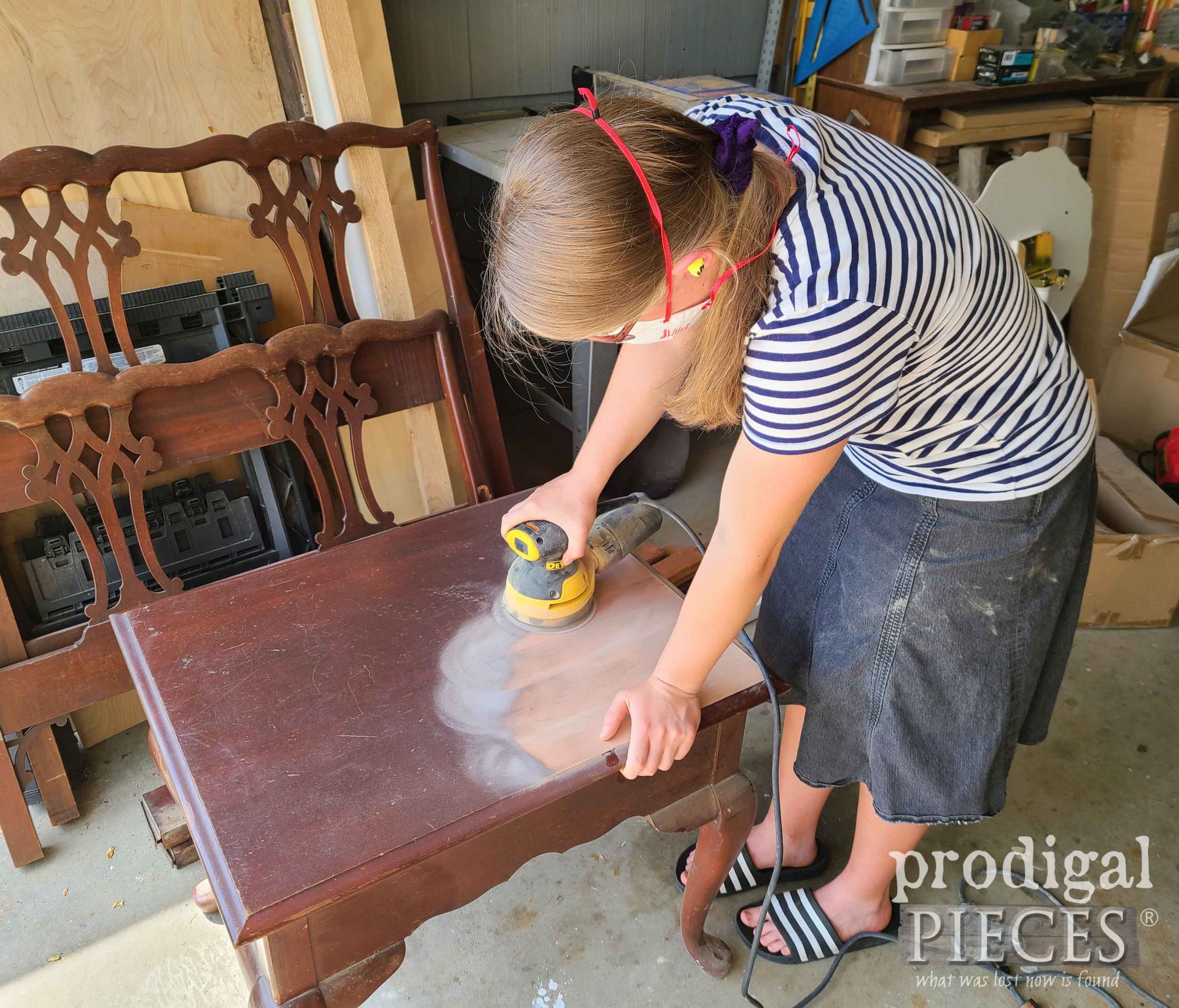 Sanding Broyhill Side Table | prodigalpieces.com