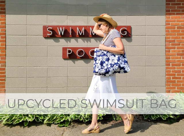 DIY Upcycled Swimsuit Bag from Mens Swim Trunks by Larissa of Prodigal Pieces | prodigalpieces.com #prodigalpieces