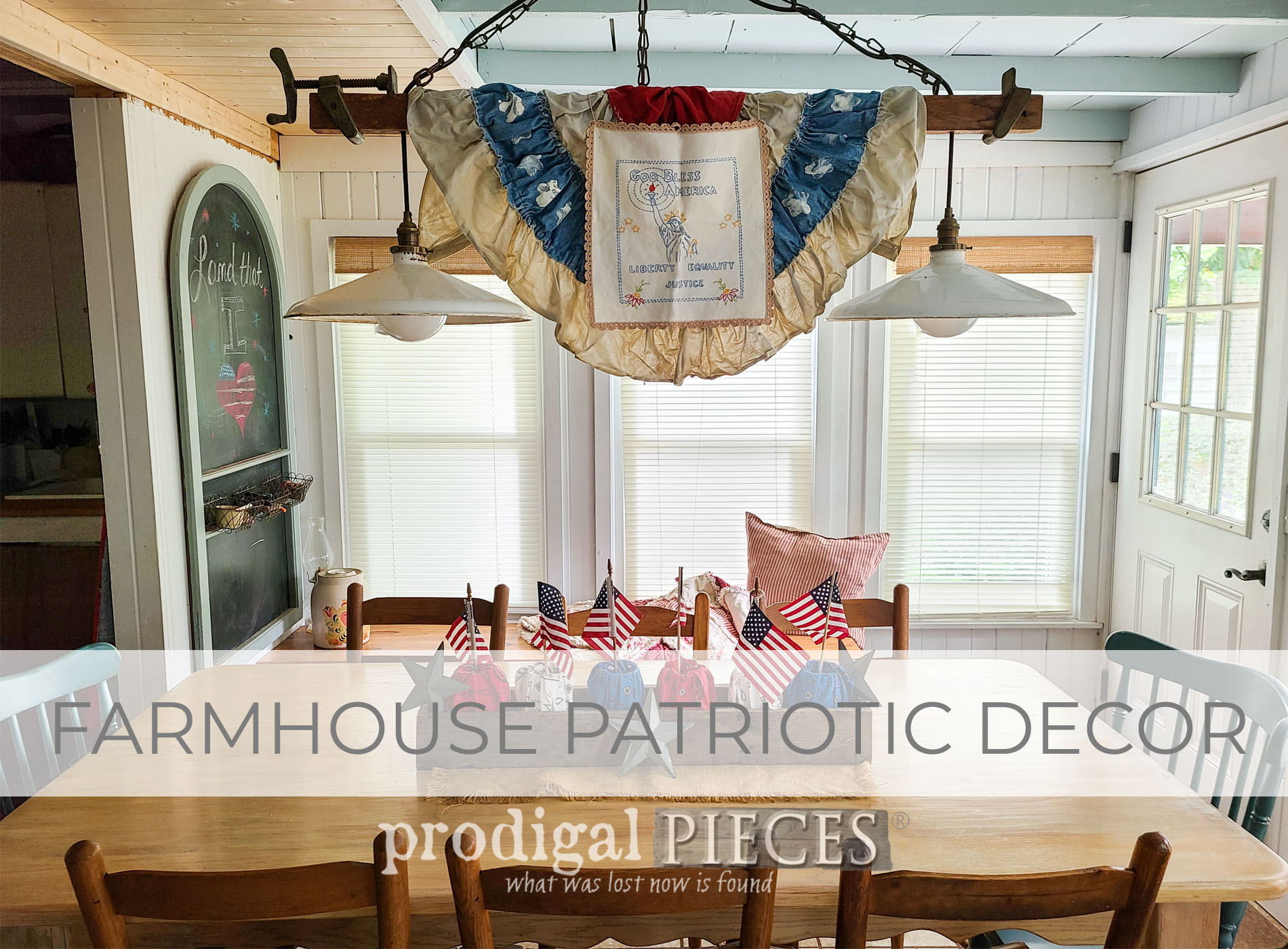 DIY Farmhouse Patriotic Decor from Refashioned Bandanas | prodigalpieces.com #prodigalpieces