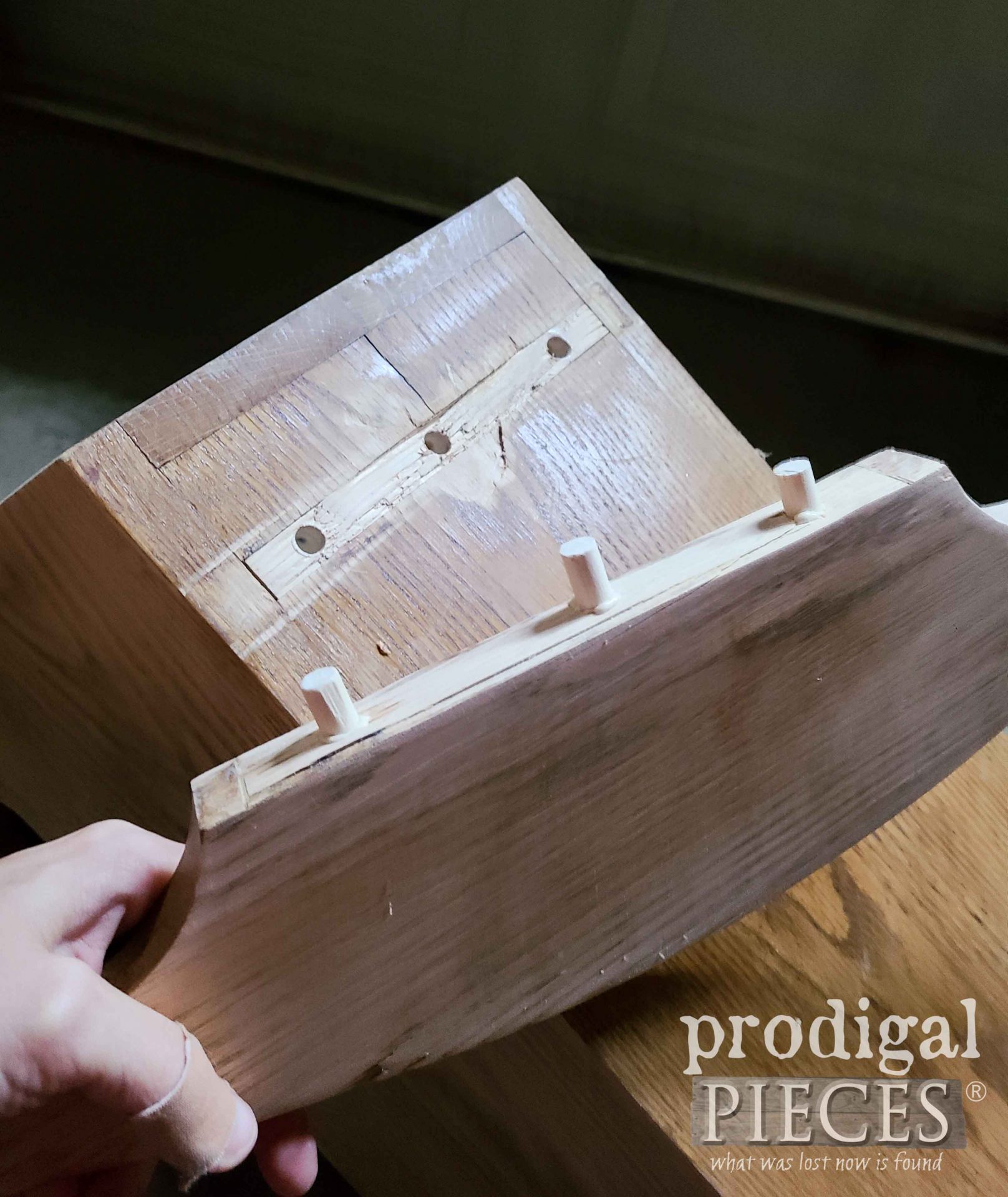 Wooden Dowel Pins for Repairing Vintage Baby Cradle | prodigalpieces.com
