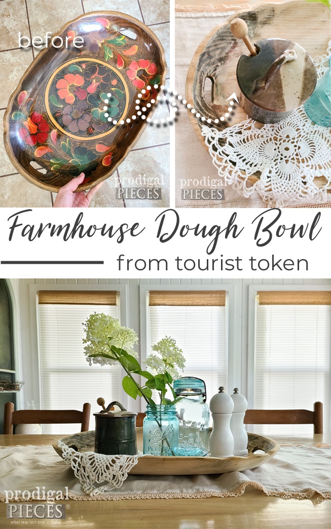 A Tourist Token Bowl becomes a farmhouse dough bowl by Larissa of Prodigal Pieces | prodigalpieces.com #prodigalpieces #farmhouse #diy #home #homedecor