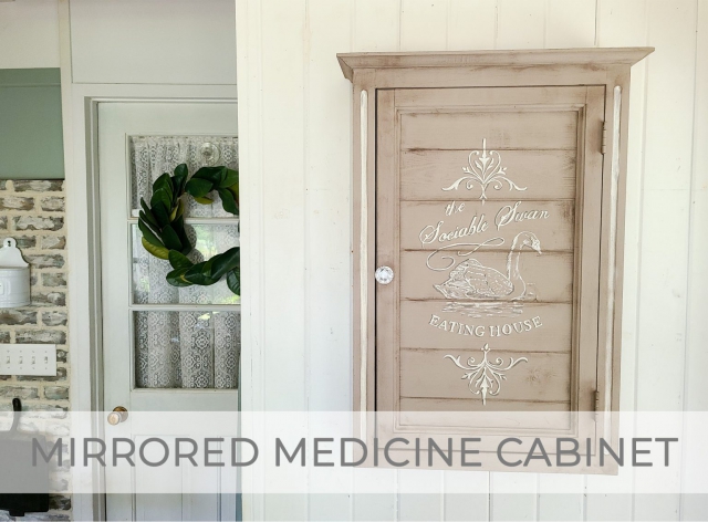 Vintage Mirrored Medicine Cabinet turned French Farmhouse Wall Cabinet by Larissa of Prodigal Pieces | prodigalpieces.com
