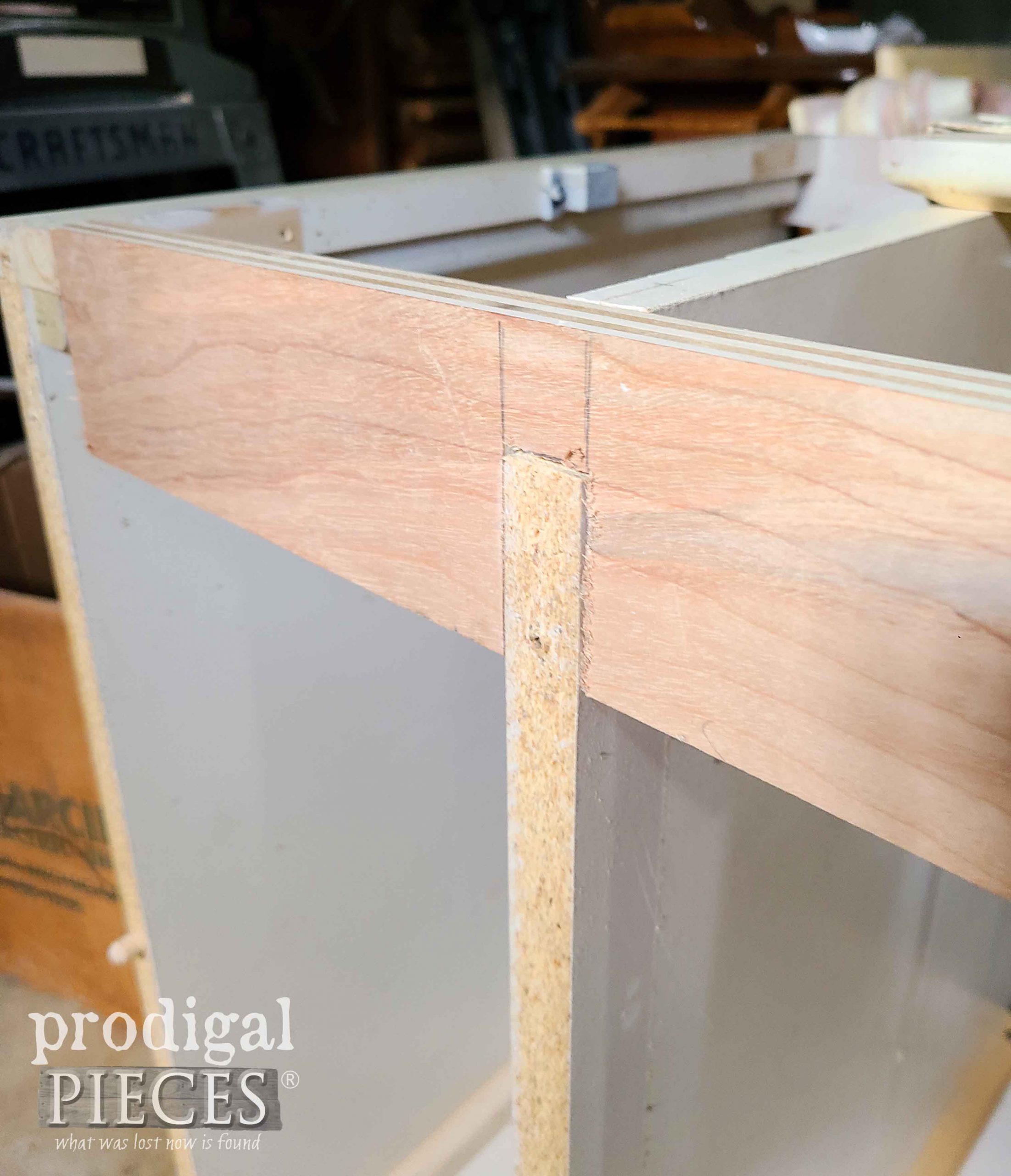 New Side Support in Cabinet Makeover by Larissa of Prodigal Pieces | prodigalpieces.com