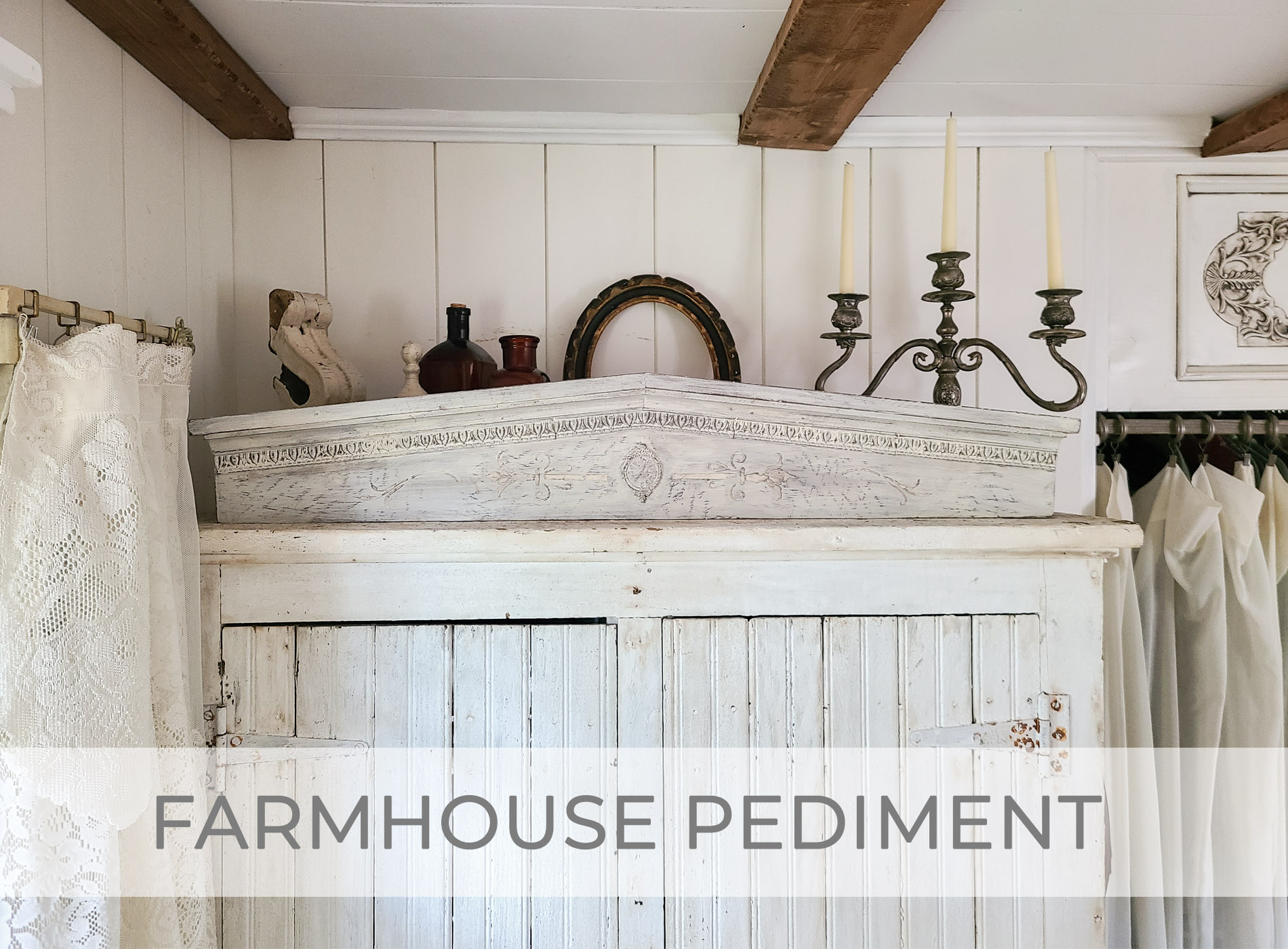 Vintage Style Farmhouse Pediment Makeover with Video Tutorial by Larissa of Prodigal Pieces | prodigalpieces.com #prodigalpieces