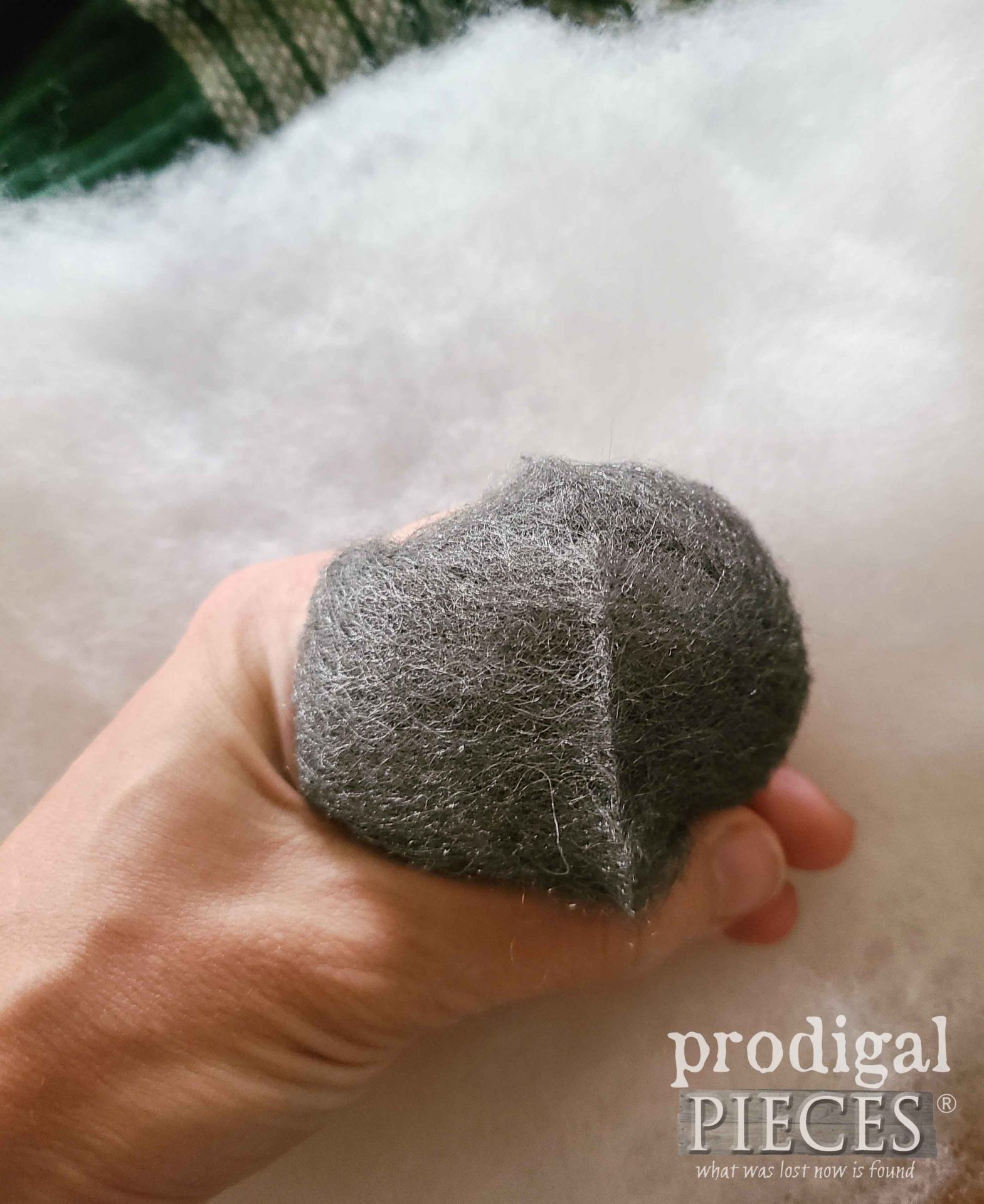Steel Wool Ball for Filling Upcycled Sweater Cactus Pincushion | prodigalpieces.com