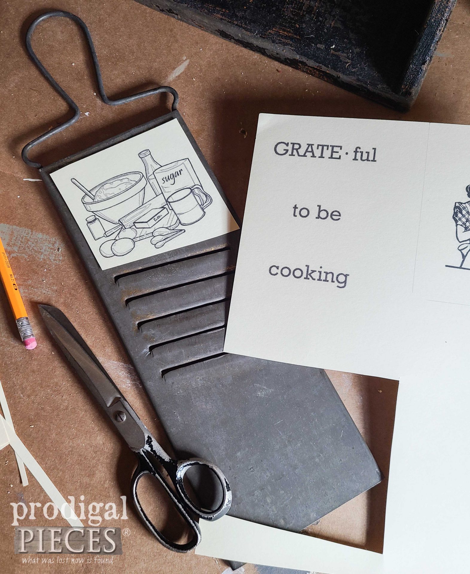 Upcycled Food Grater with Graphics for Rustic Chic Home Decor | prodigalpieces.com