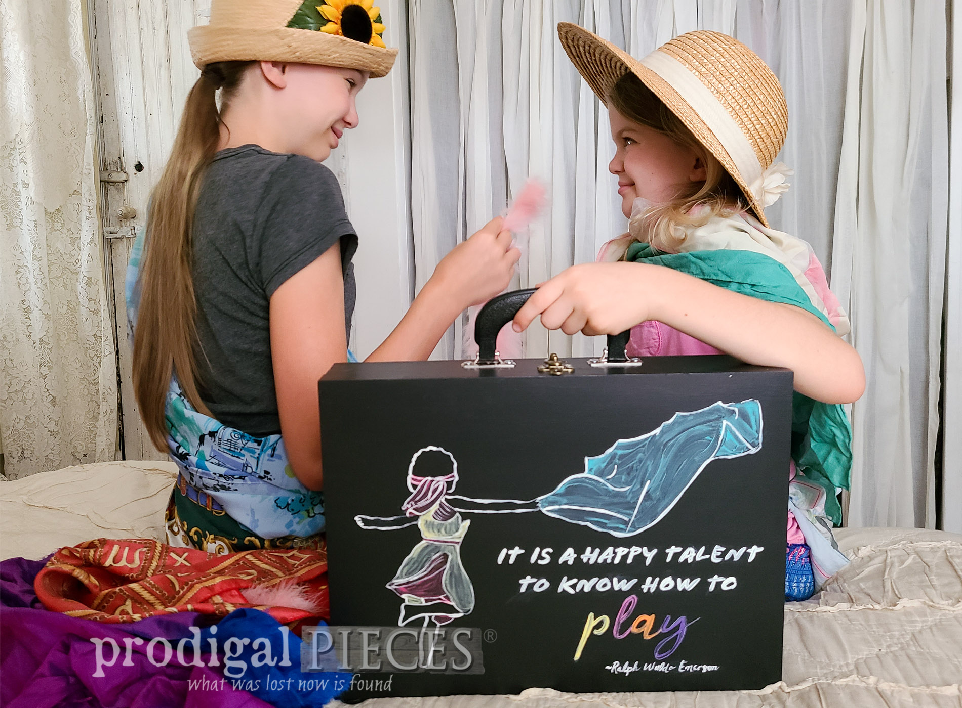 Featured Upcycled Flatware Box Turned Dress-Up Case by Larissa of Prodigal Pieces | prodigalpieces.com #prodigalpieces #pretend #upcycled #diy #toys #kids #giftideas