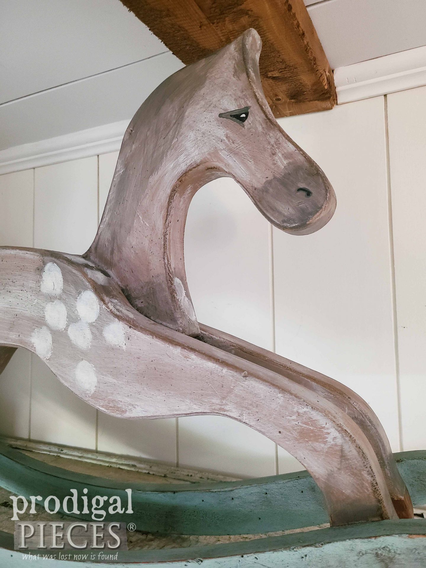 Hand-Painted Rocking Horse by Larissa of Prodigal Pieces | prodigalpieces.com #prodigalpieces #handmade #horse #diy #gift