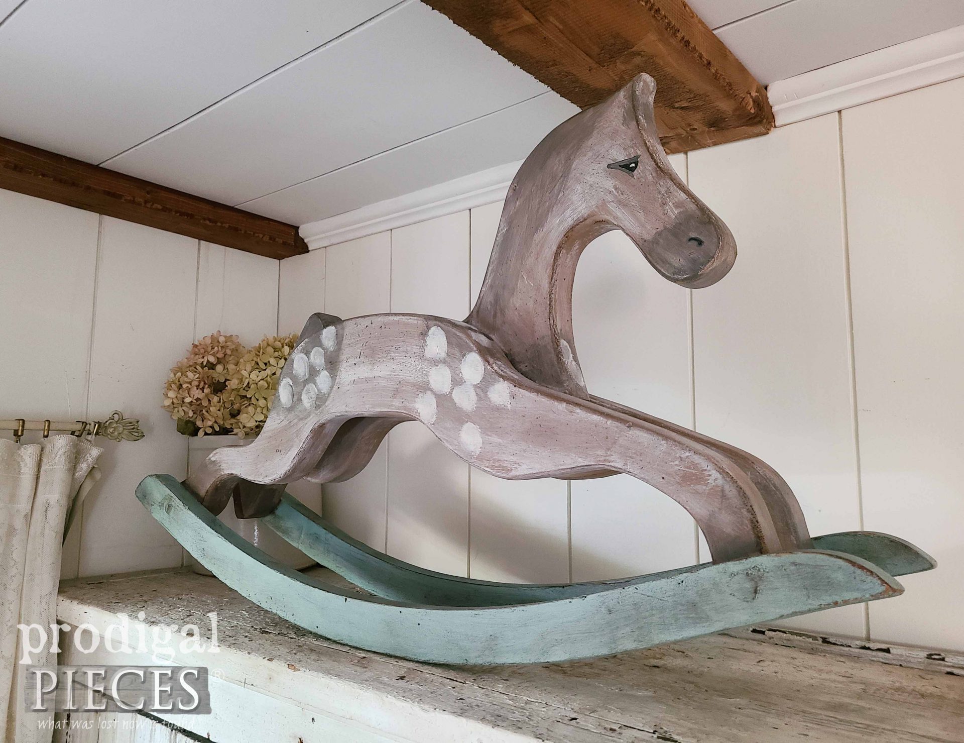 Rustic Farmhouse Style Antique Rocking Horse by Larissa of Prodigal Pieces | prodigalpieces.com #prodigalpieces #farmhouse #handmade