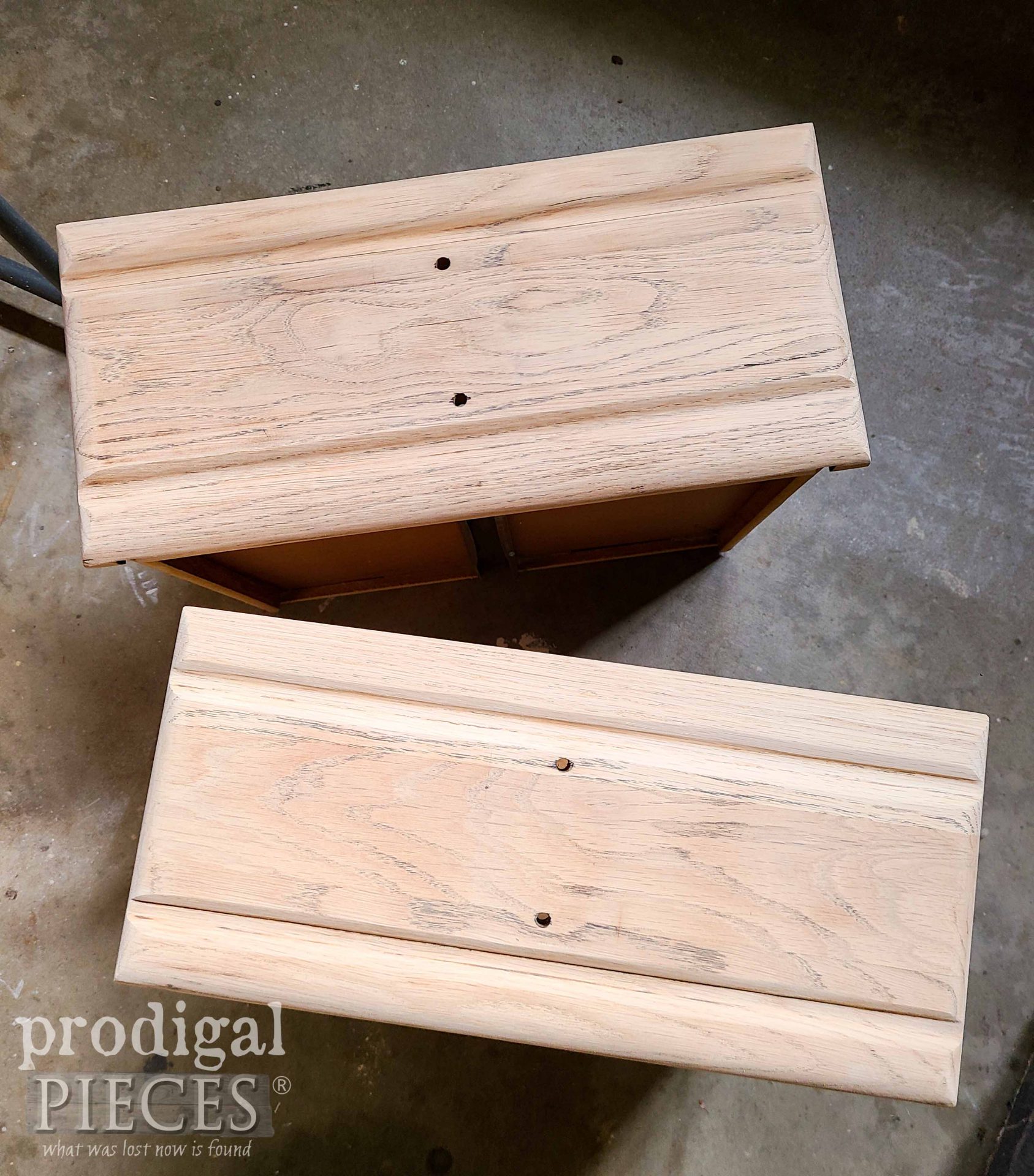 Sanded Drawer Fronts on Dated Vintage Nightstand | prodigalpieces.com