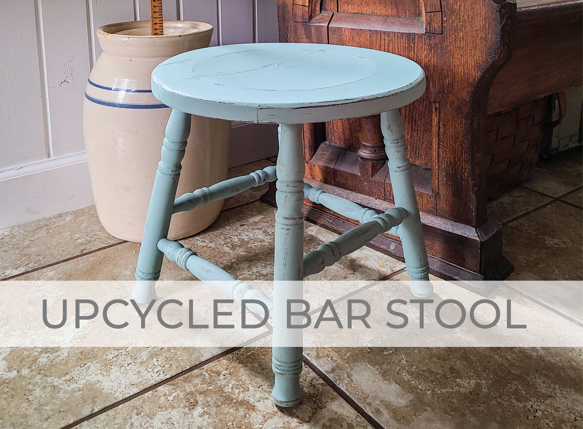 Upcycled Bar Stool into Home Decor by Larissa of Prodigal Pieces | prodigalpieces.com #prodigalpieces