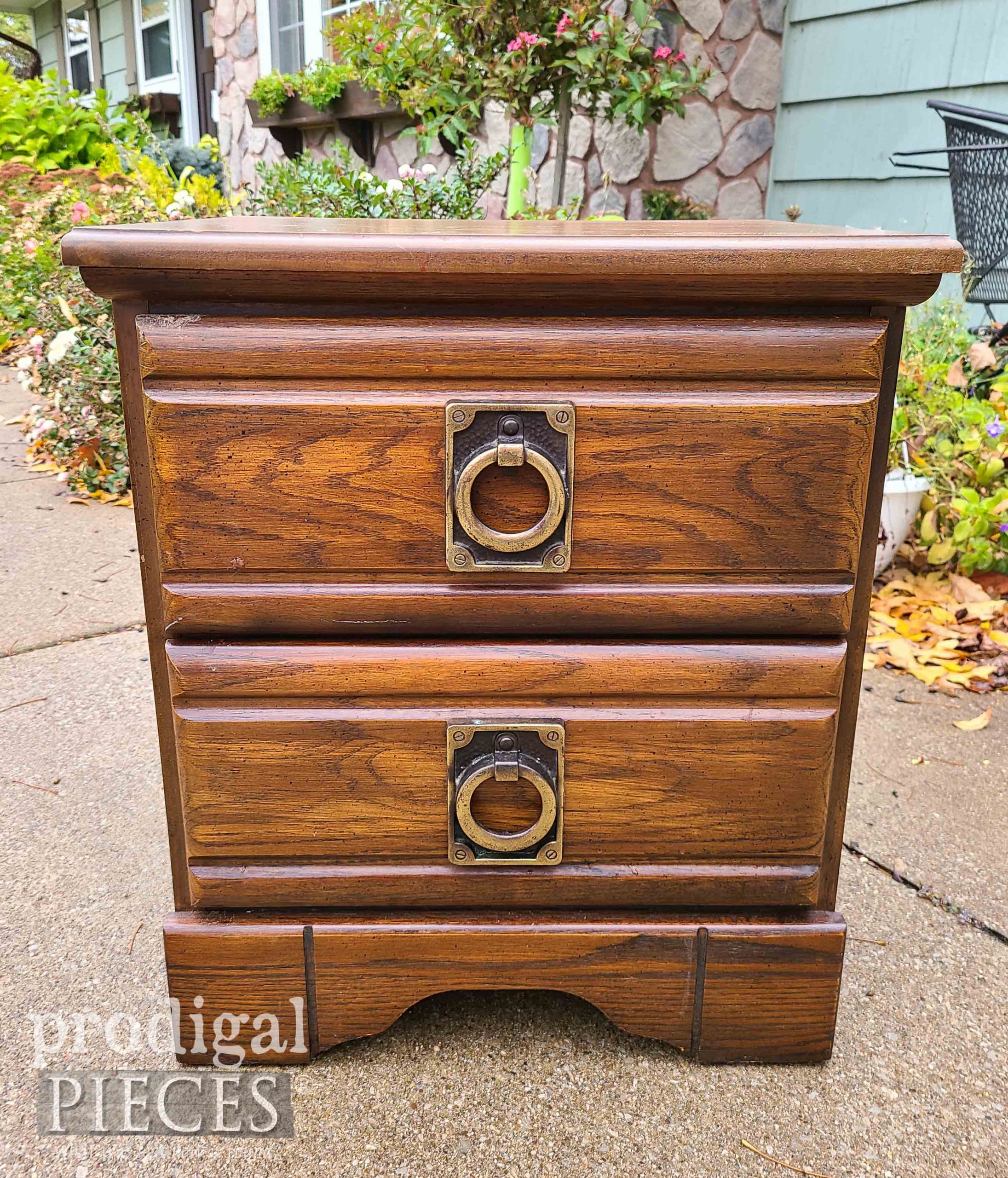 Dated Vintage Nightstand Chest Before Makeover | prodigalpieces.com