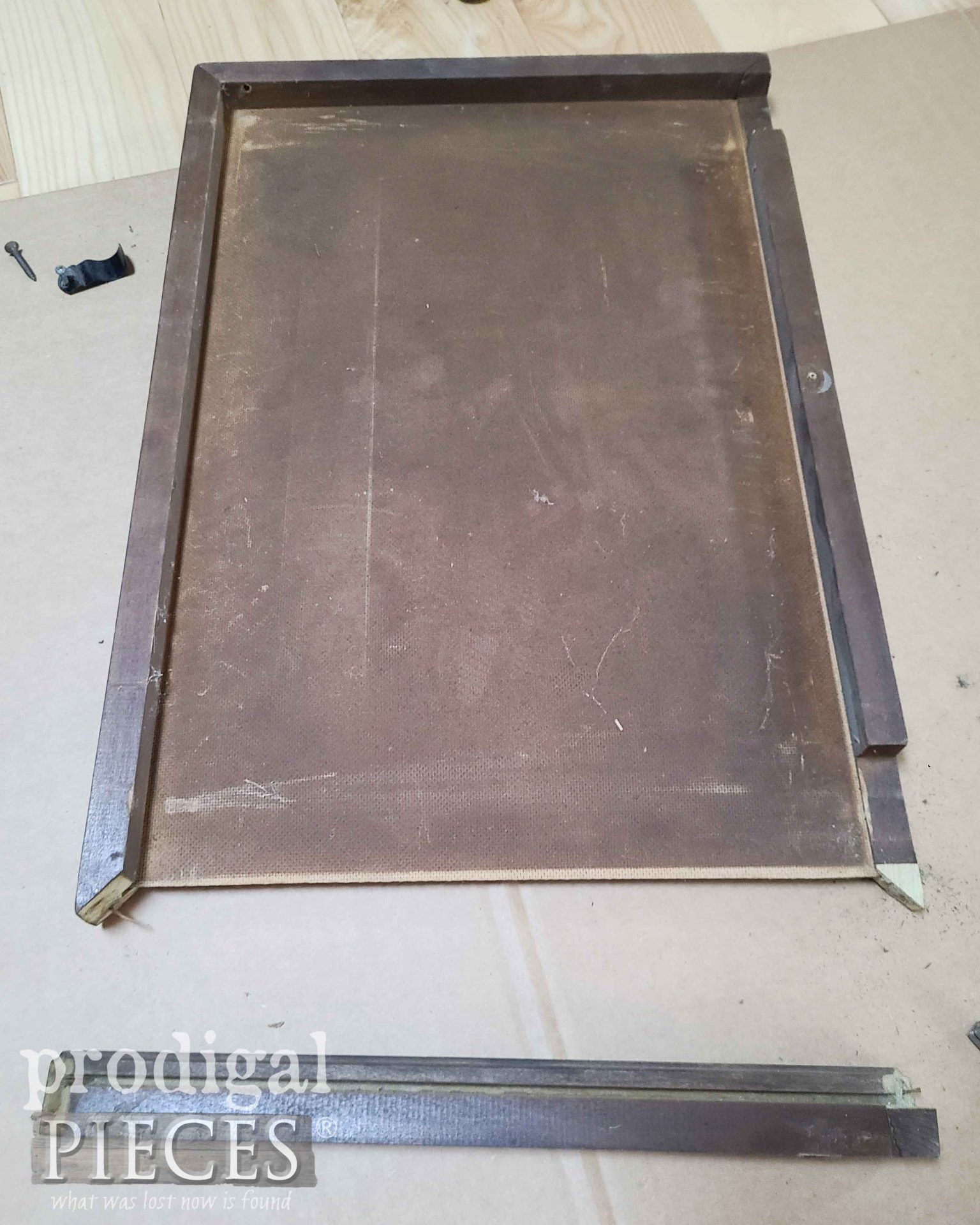 Disassembled Vintage TV Tray for Makeover | prodigalpieces.com #prodigalpieces