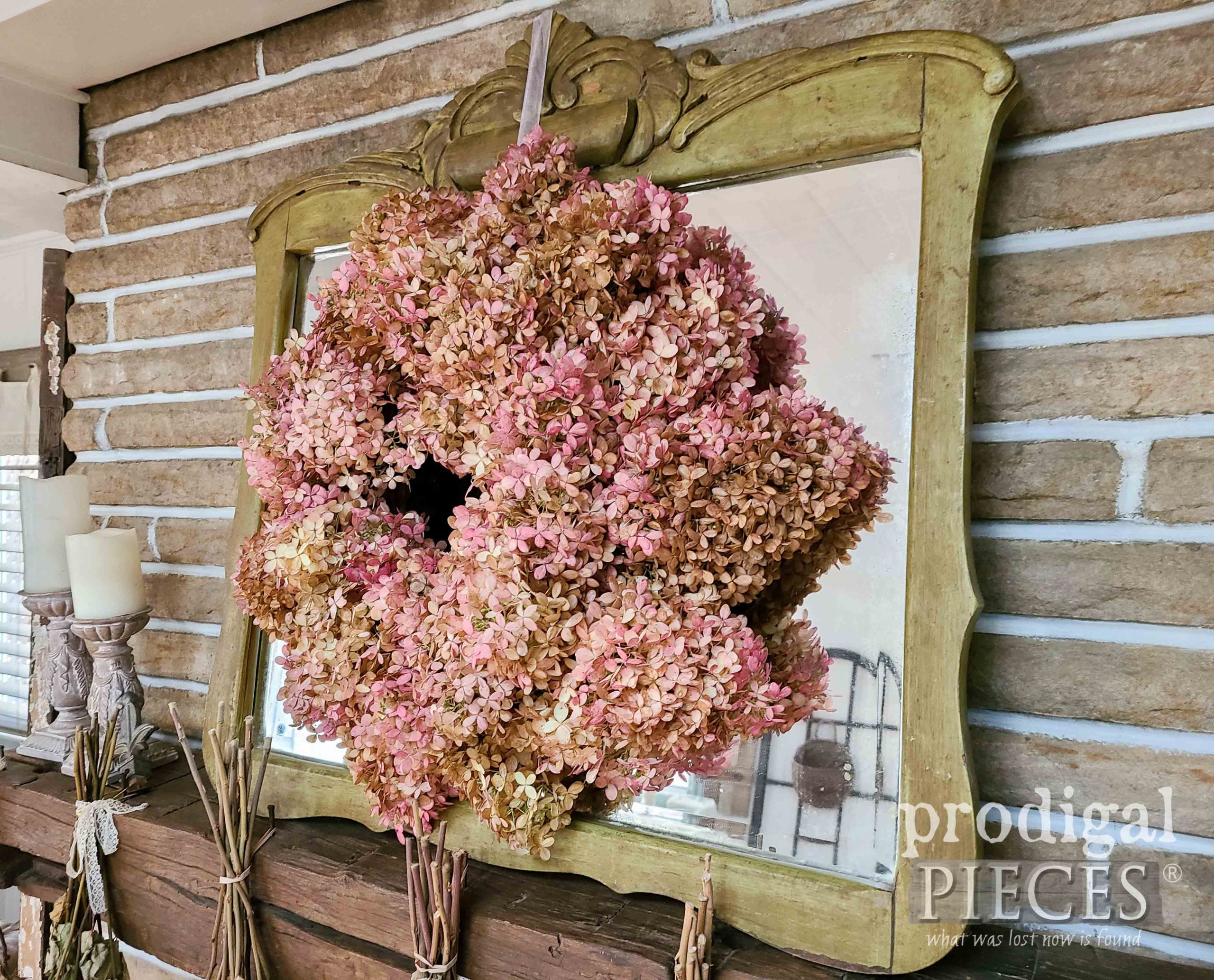 Pink Limelight Hydrangea Fall Wreath Tutorial by Larissa of Prodigal Pieces | prodigalpieces.com #prodigalpieces #diy #fall #wreath