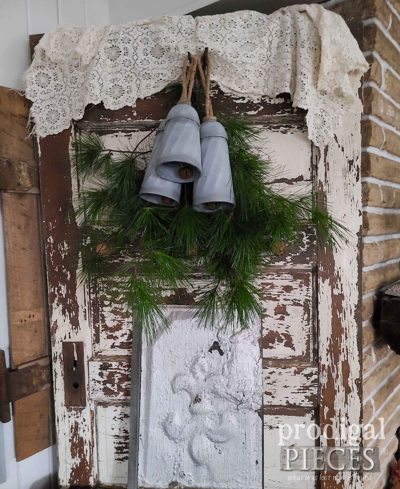 Rustic DIY Christmas Decor with Faux Zinc Bells by Larissa of Prodigal Pieces | prodigalpieces.com #prodigalpieces #christmas #diy #farmhouse