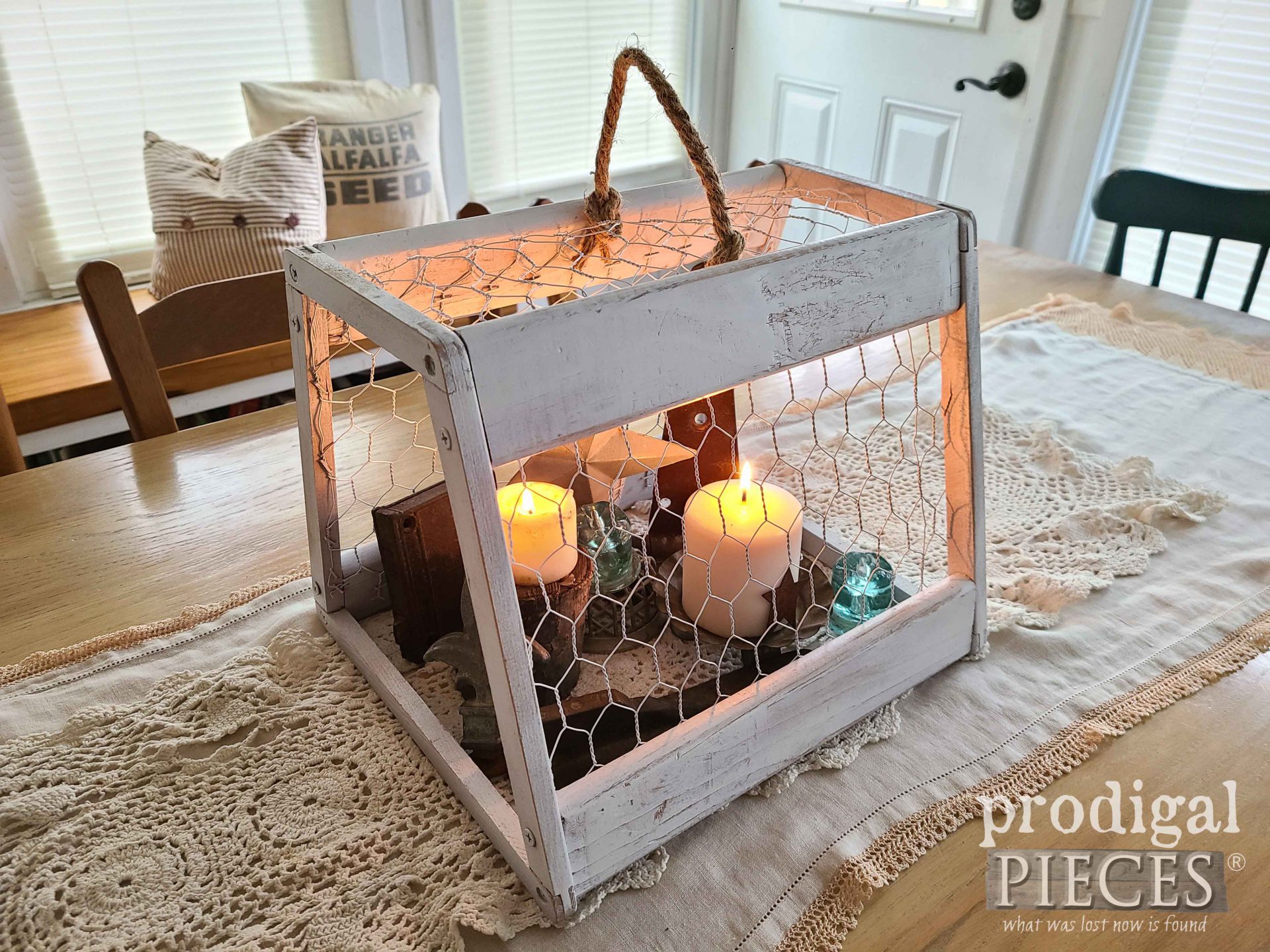 Rustic Farmhouse Decor Candle in Cloche by Larissa of Prodigal Pieces | prodigalpieces.com #prodigalpieces #rustic #handmade #farmhouse