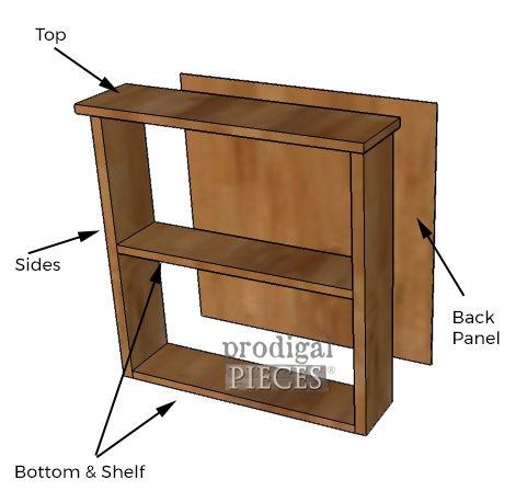 How to Build a Shutter Cabinet Diagram by Larissa of Prodigal Pieces | prodigalpieces.com #prodigalpieces #diy #woodworking