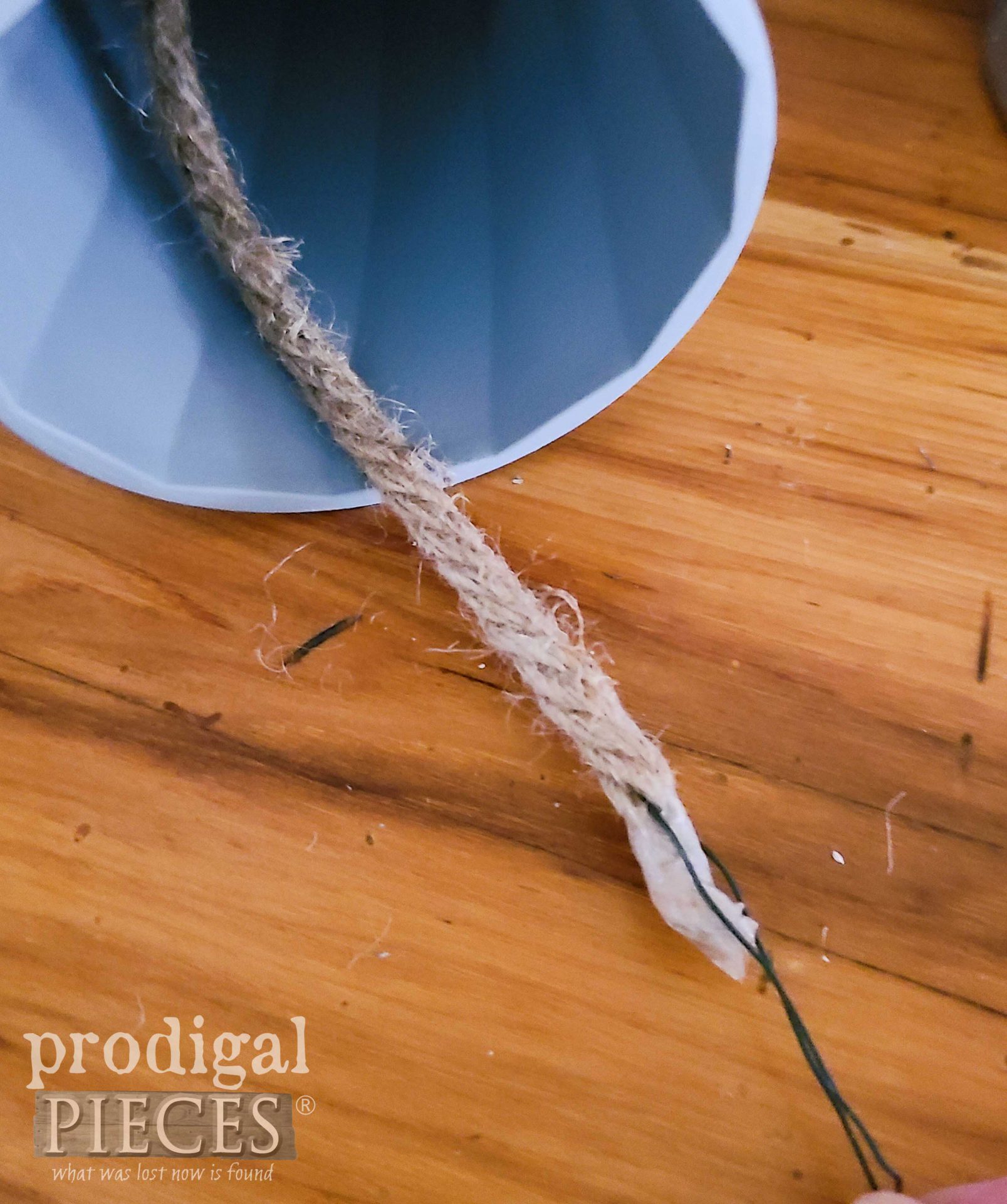 Threading DIY Zinc Bell with Rope | prodigalpieces.com