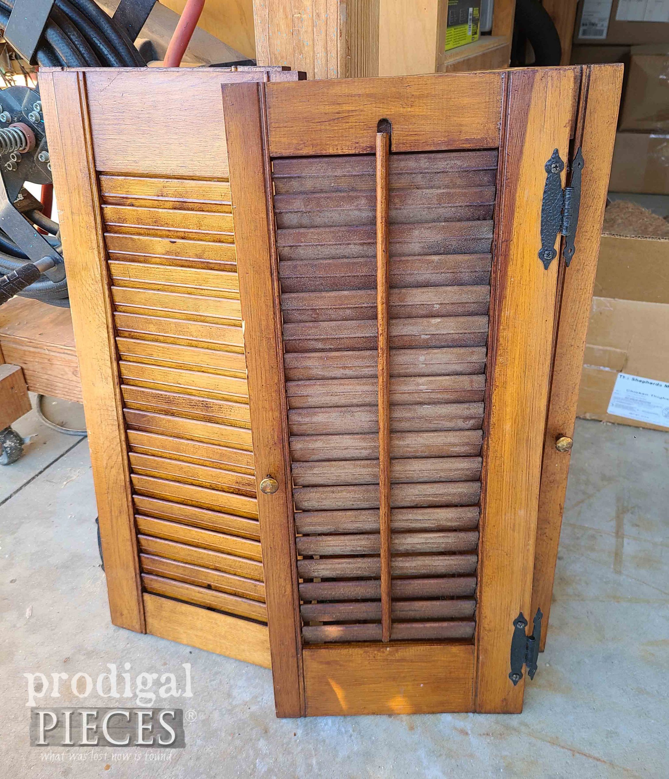 Pair of Wooden Shutters Before Upcycle | prodigalpieces.com #prodigalpieces 