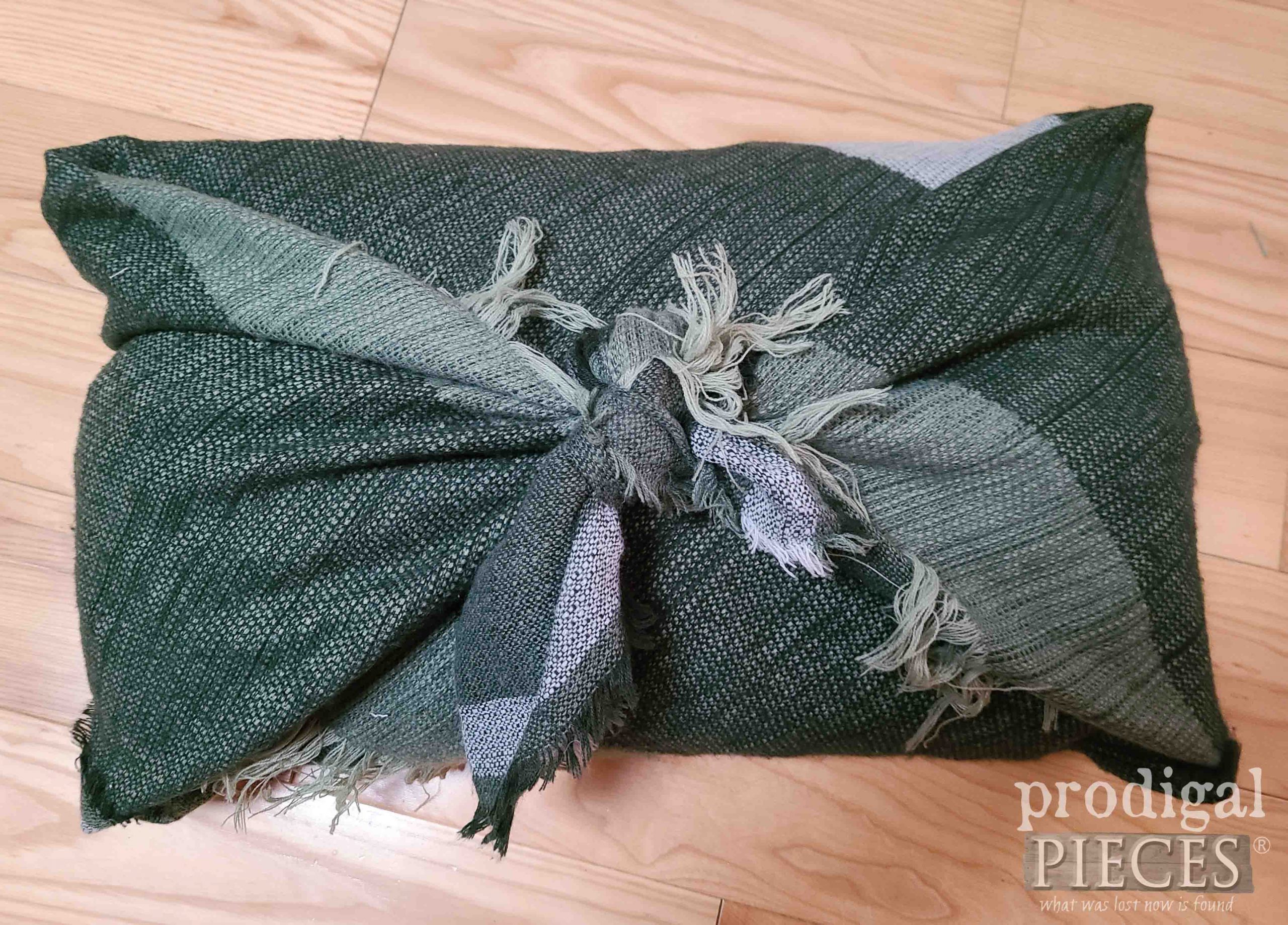 Creating Christmas Decor with an Upcycled Scarves Pillow | prodigalpieces.com