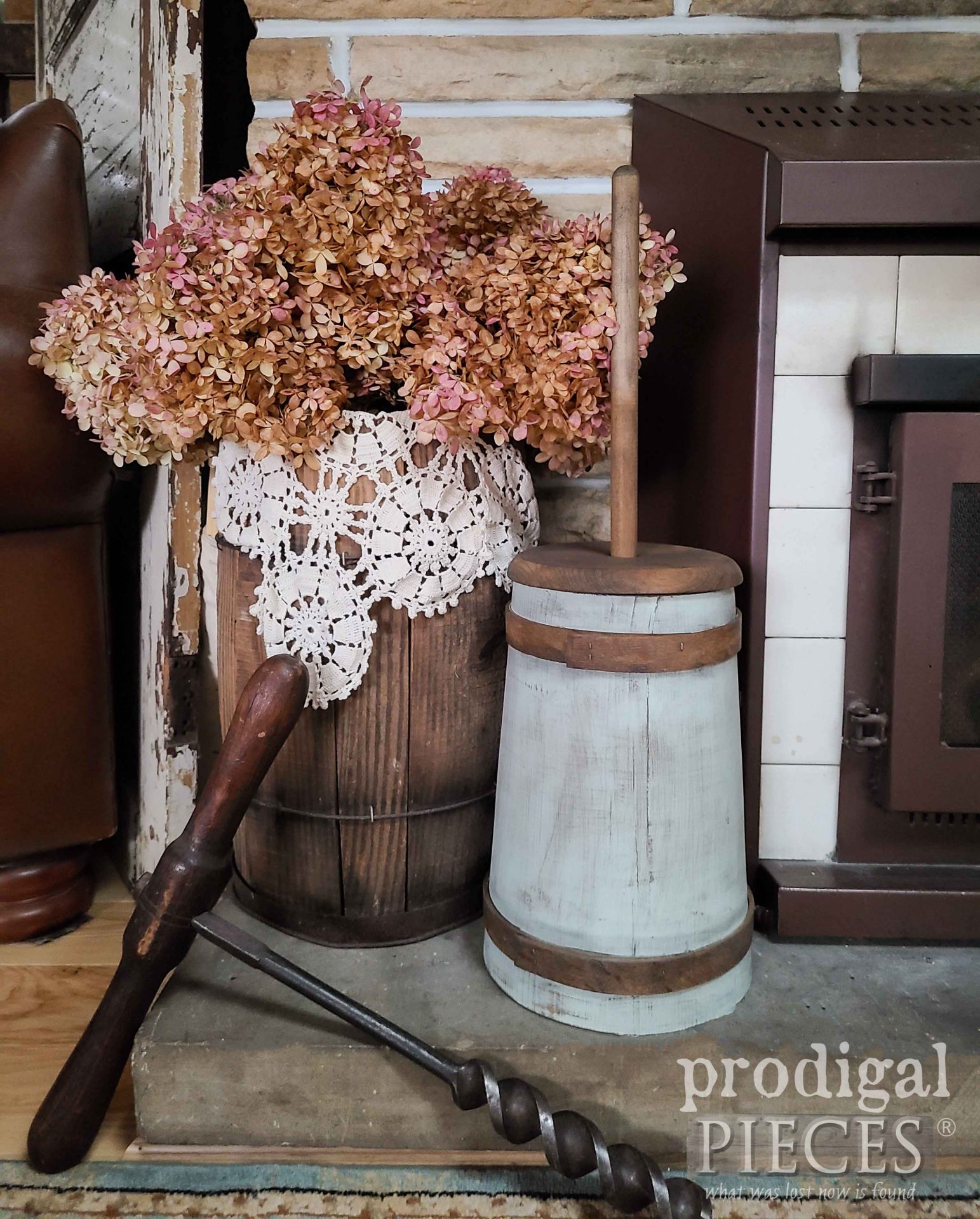 Rustic Farmhouse Butter Churn for Thrifty Farmhouse Makeovers by Larissa of Prodigal Pieces | prodigalpieces.com #prodigalpieces #farmhouse #vintage #diy