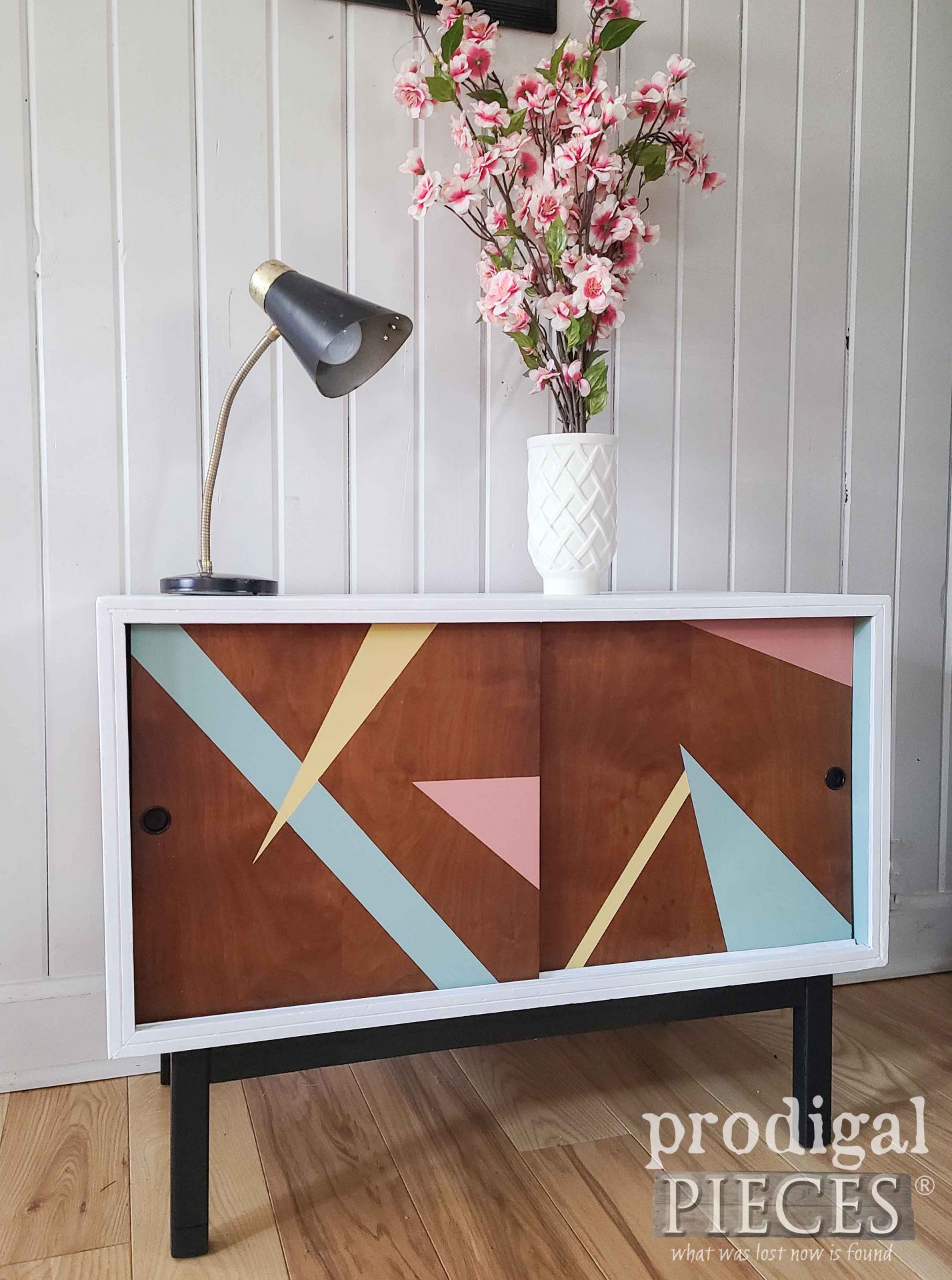 Side View of Vintage Lane Entertainment Stand Makeover by Larissa of Prodigal Pieces | prodigalpieces.com #prodigalpieces #lane #mcm #vintage