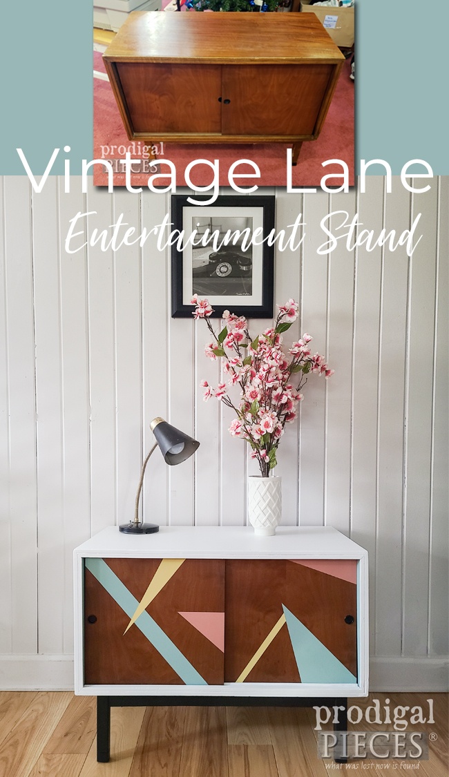 Saweeet! This vintage Lane entertainment stand (record player stand) has a modern vibe making it suitable for any room in the home. See the details at Prodigal Pieces | prodigalpieces.com #prodigalpieces #vintage #furniture #midcentury #modern