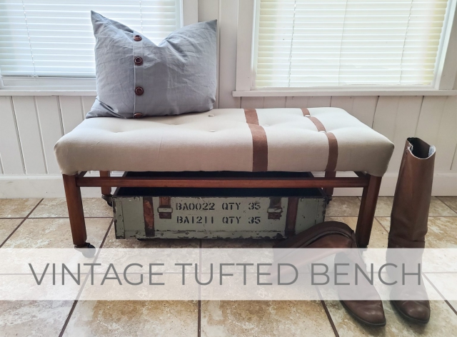 Vintage Tufted Bench Makeover by Larissa of Prodigal Pieces | prodigalpieces.com #prodigalpieces