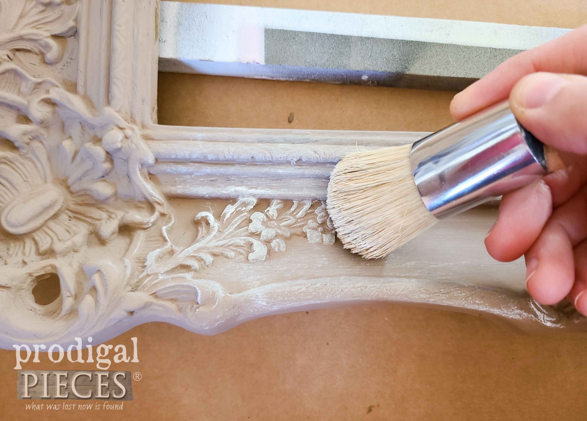 Waxing Upcycled Ornate Painted Frame | prodigalpieces.com 
