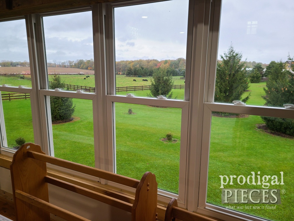 Country View out of Fabric Store Window | prodigalpieces.com #prodigalpieces