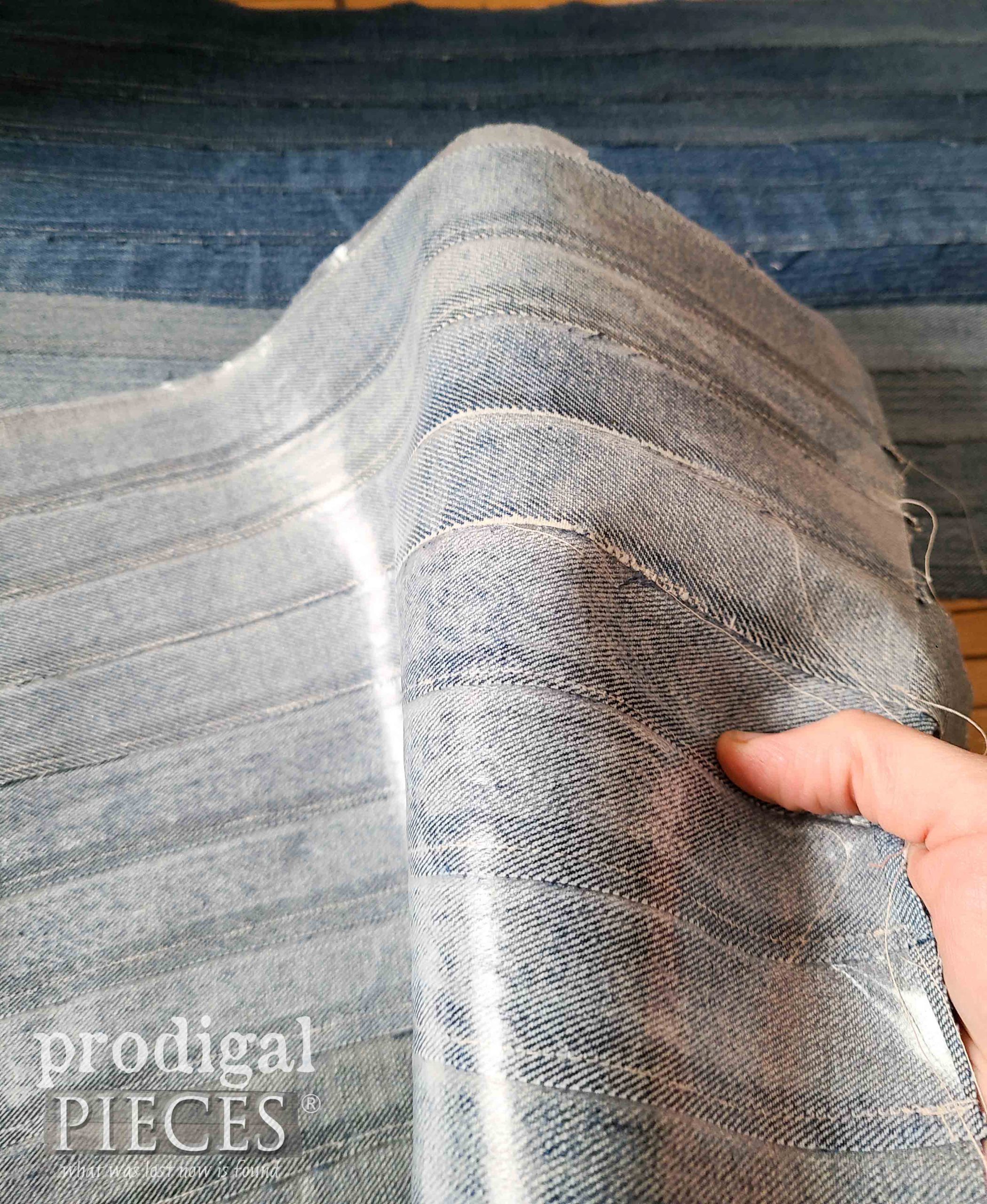 Denim Strip Fabric with Heavyweight Interfacing | prodigalpieces.com #prodigalpieces