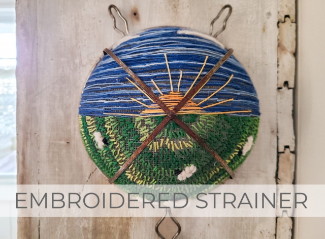 Embroidered Strainer Art by Larissa of Prodigal Pieces | prodigalpieces.com #prodigalpieces