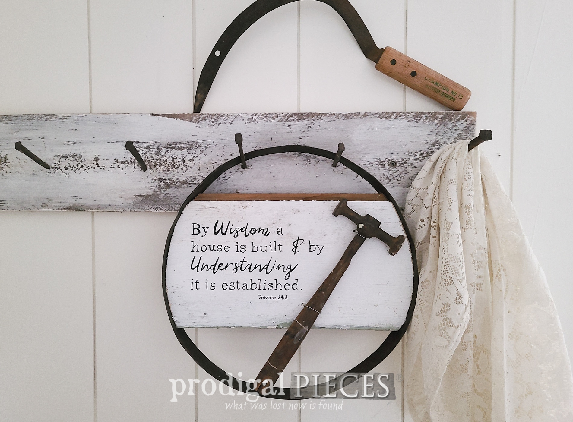 Featured Rustic Farmhouse Reclaimed Barrel Ring Art by Larissa of Prodigal Pieces | prodigalpieces.com #prodigalpieces #farmhouse #art #handmade #diy