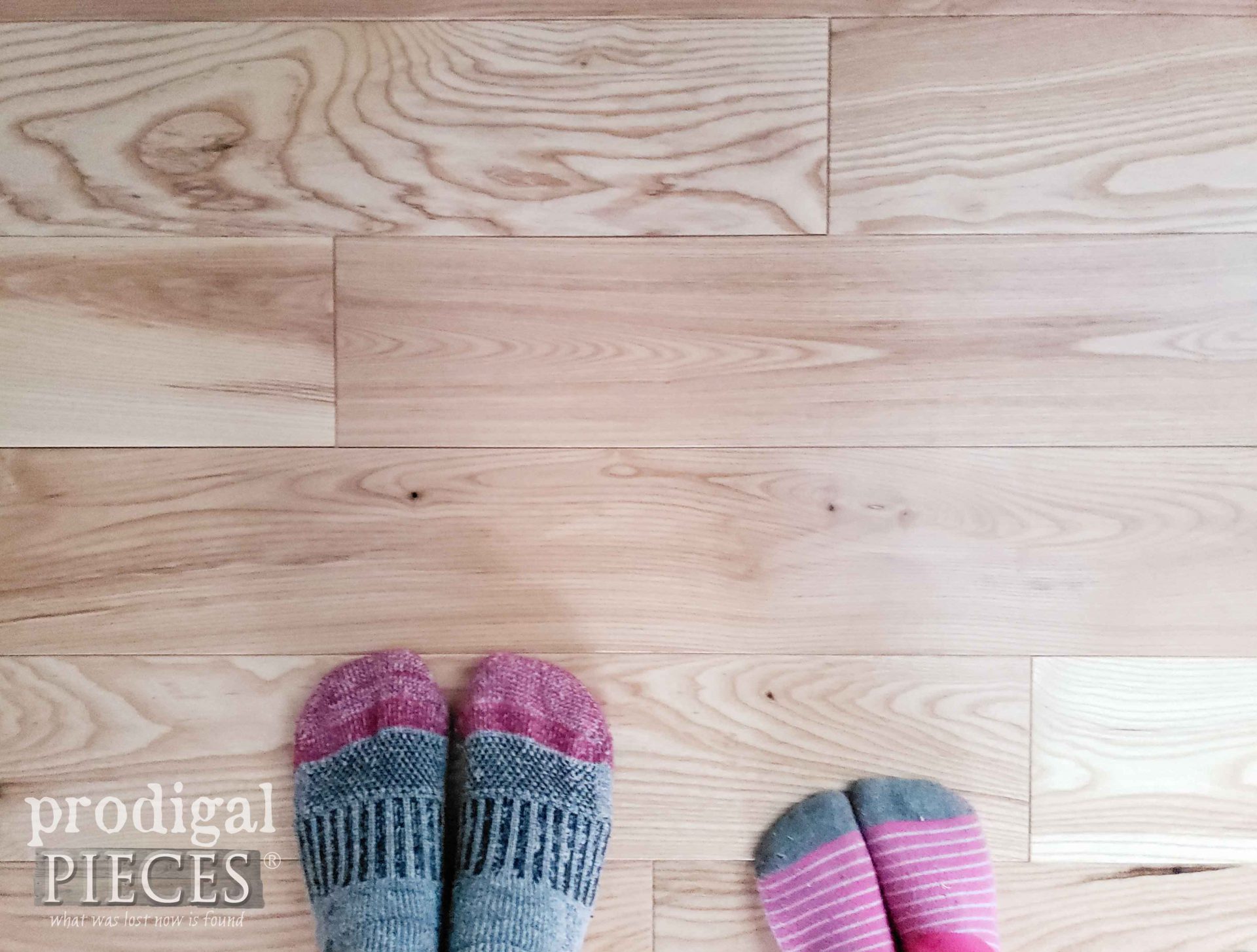 Sock Feet on Ash Hardwood Flooring | prodigalpieces.com